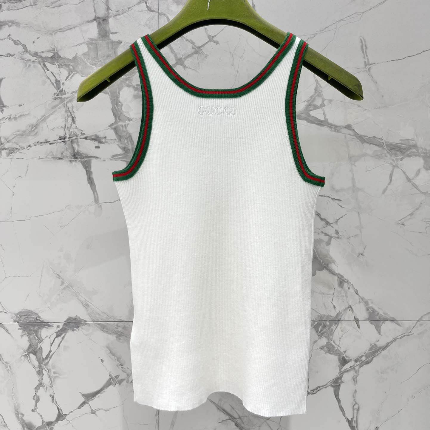Gucci Cotton Rib Tank Top With Web - EUR FASHION