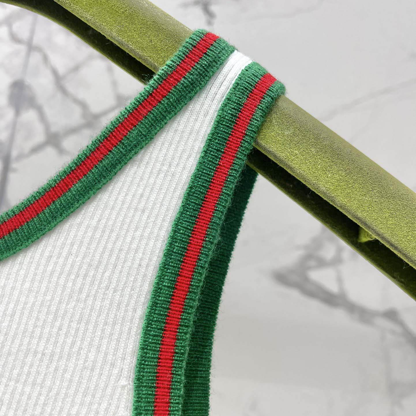 Gucci Cotton Rib Tank Top With Web - EUR FASHION