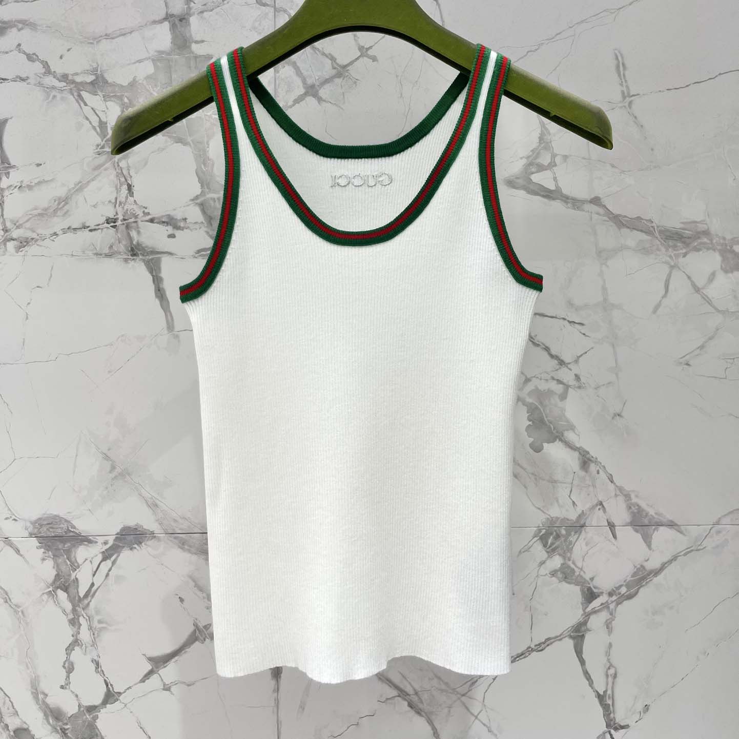 Gucci Cotton Rib Tank Top With Web - EUR FASHION