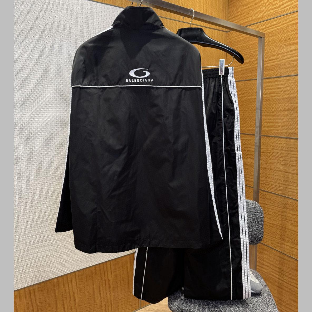 Balenciaga Large Tracksuit Jacket And Pants  In Black And White Stretch Technical Fabric - EUR FASHION