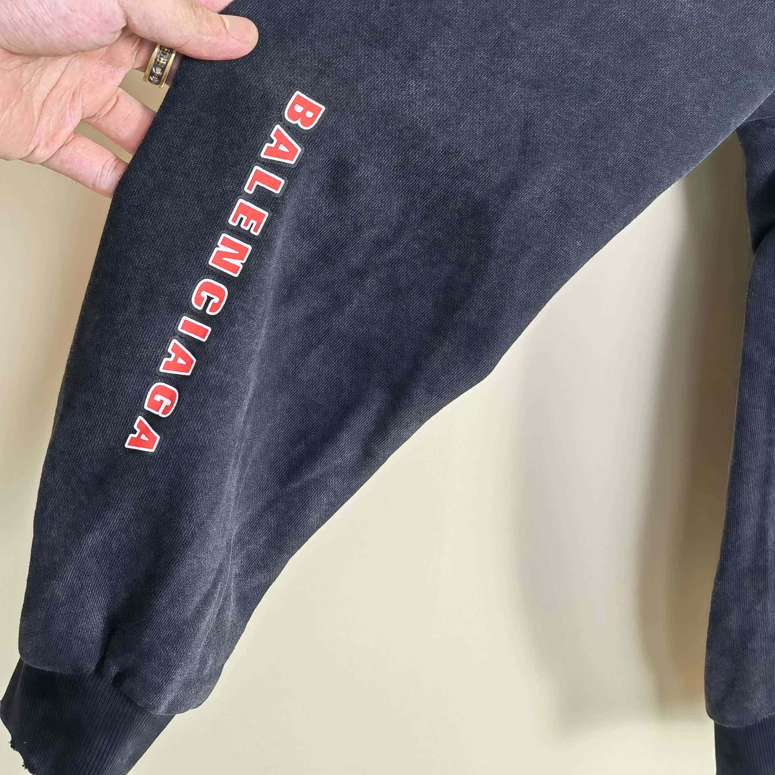 Balenciaga Sponsor Logos Large Zip-Up Hoodie In Faded Washed Black - EUR FASHION