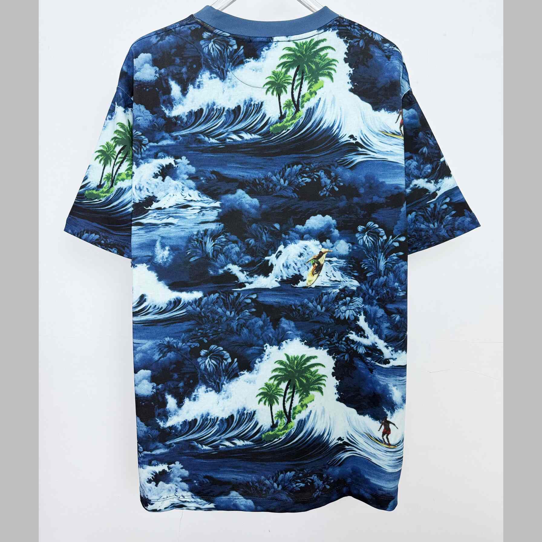 Louis Vuitton Printed Short-Sleeved Cotton T-Shirt   1AFRFH - EUR FASHION