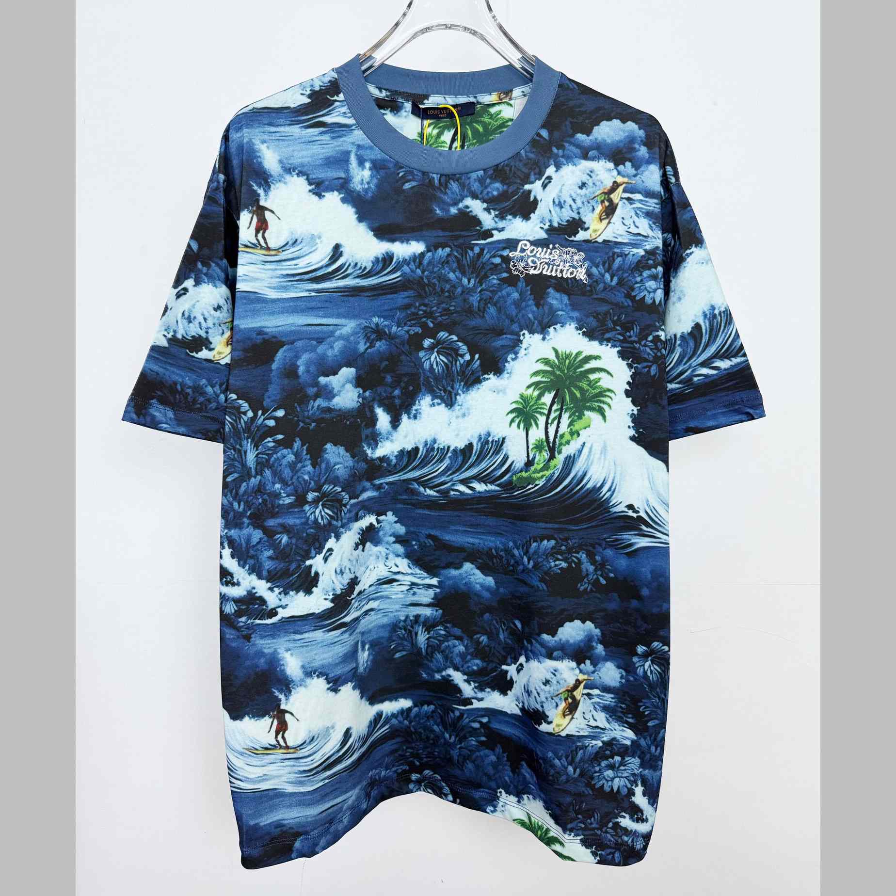 Louis Vuitton Printed Short-Sleeved Cotton T-Shirt   1AFRFH - EUR FASHION
