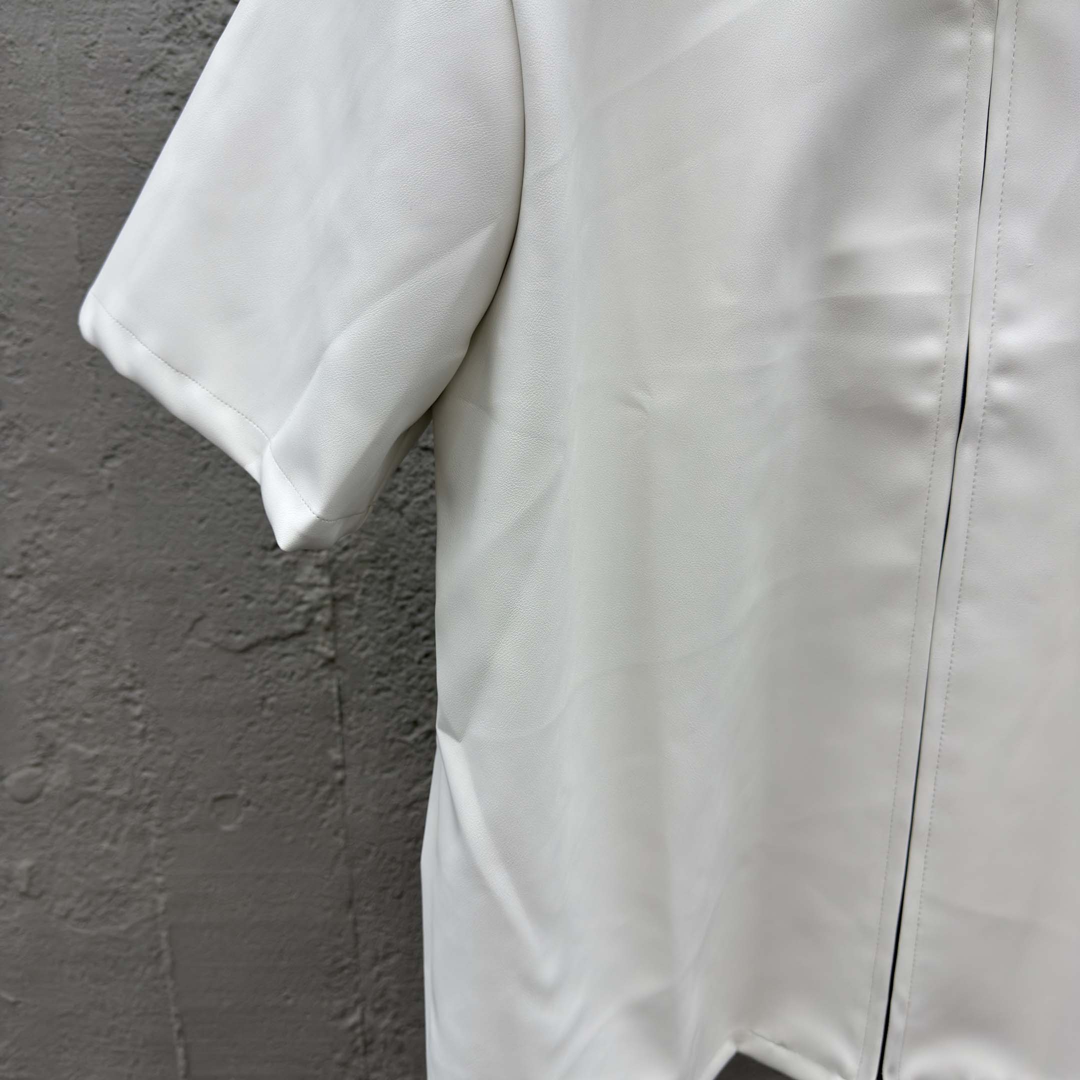 Prada Men's Nappa Leather Short-Sleeve Shirt - EUR FASHION