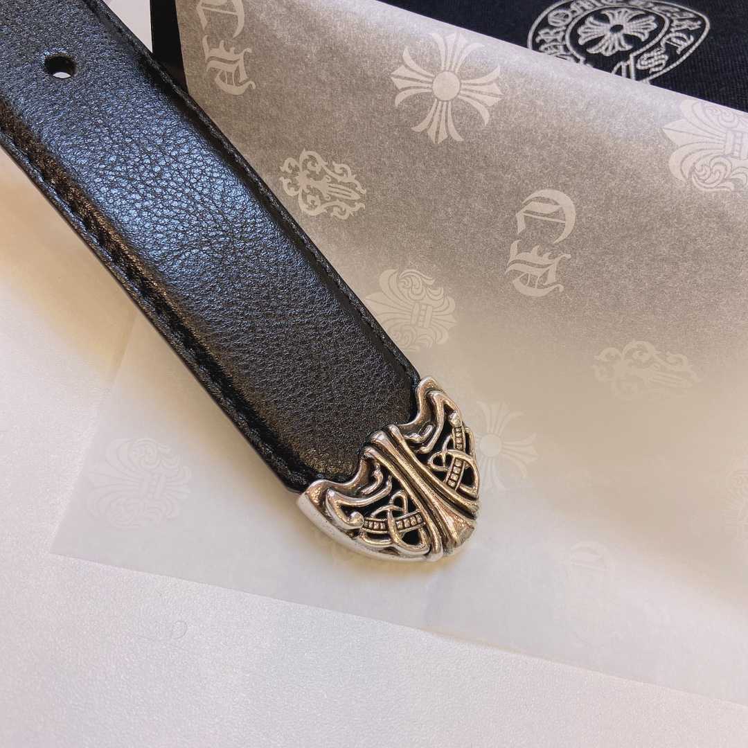 Chrome Hearts Leather Belt    3.8cm - EUR FASHION
