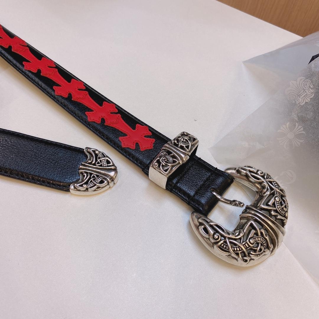 Chrome Hearts Leather Belt    3.8cm - EUR FASHION