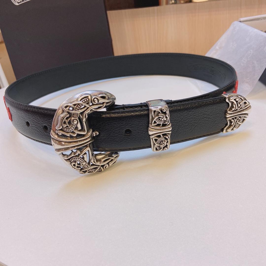 Chrome Hearts Leather Belt    3.8cm - EUR FASHION