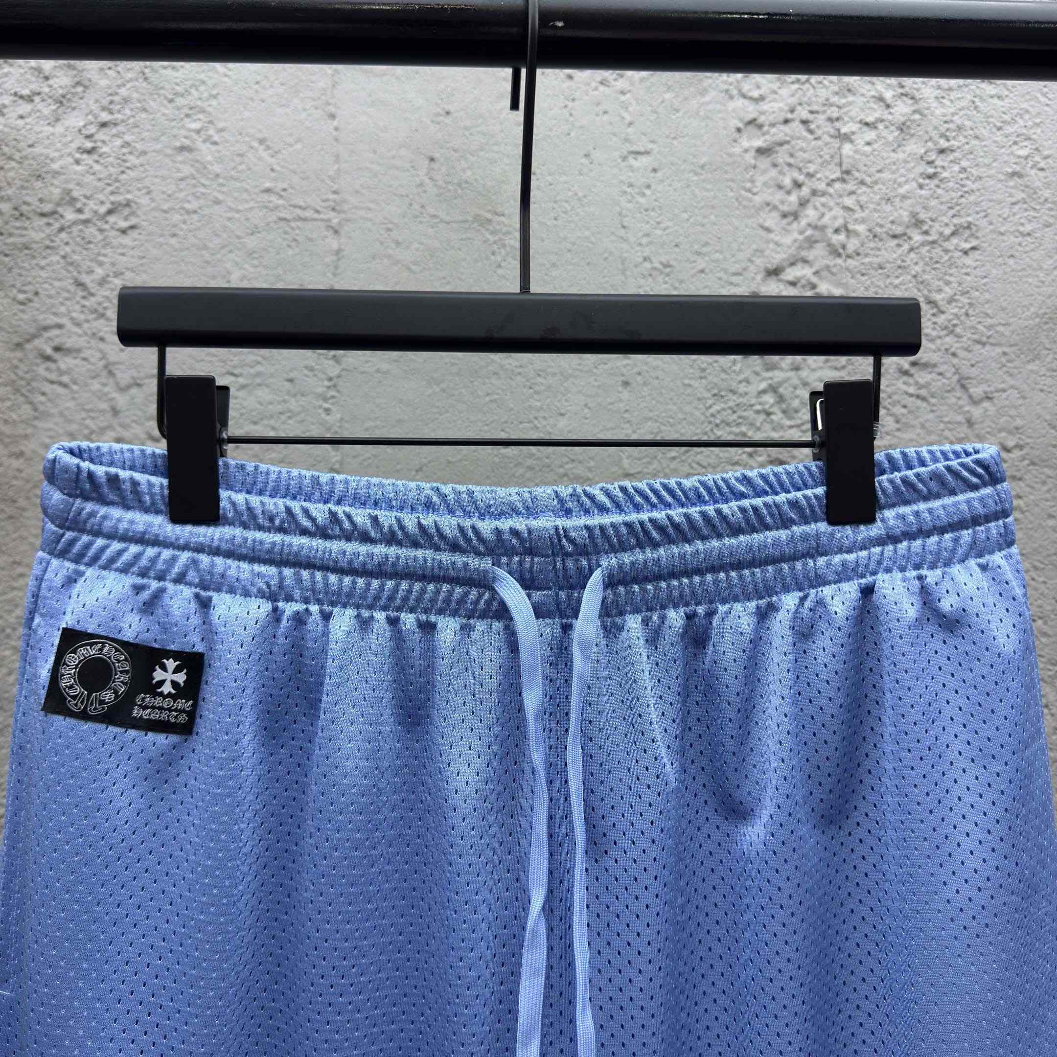 Chrome Hearts Sports Mesh Varsity Shorts Blue - EUR FASHION