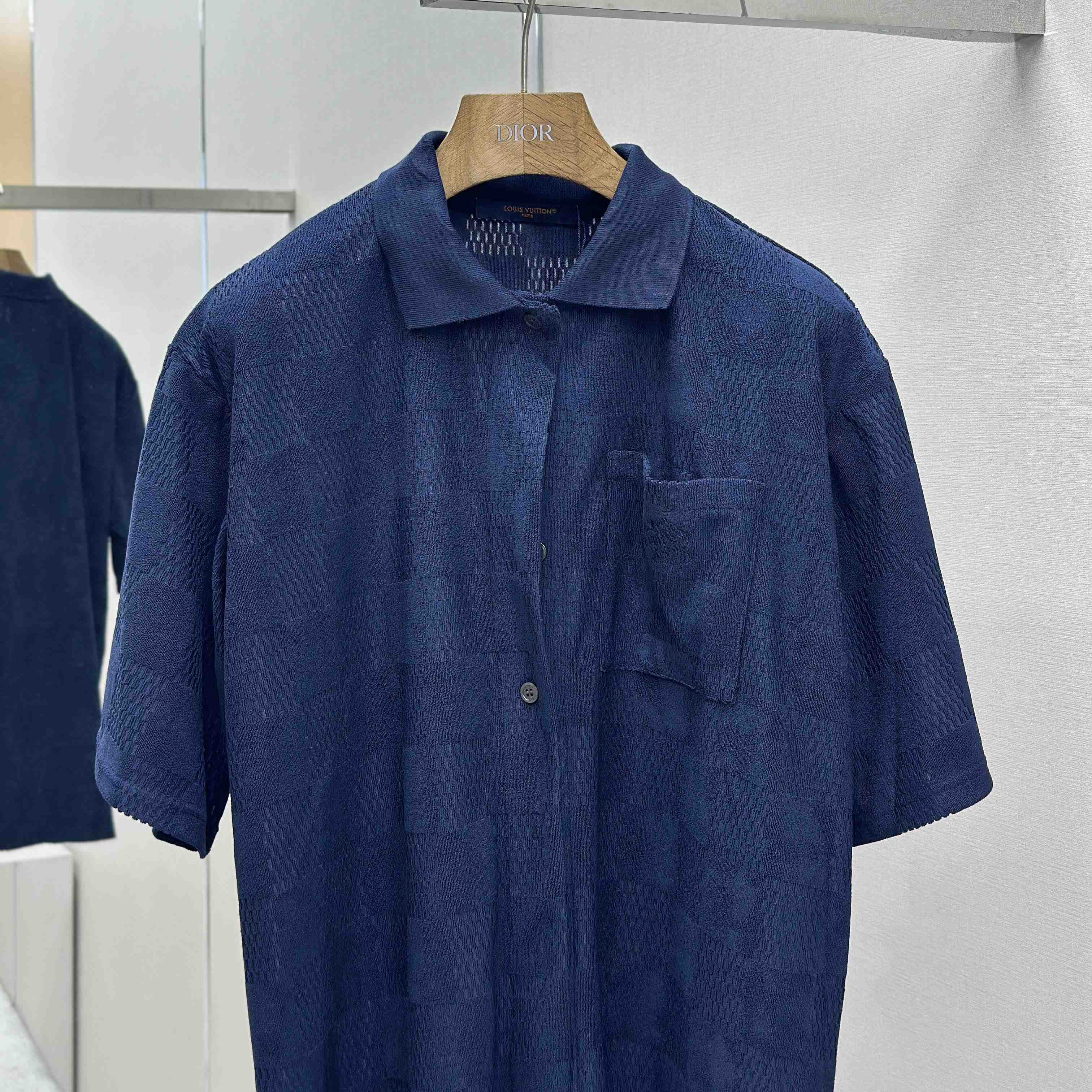 Louis Vuitton Damier French Terry Short-Sleeved Cotton-Blend Shirt   1AGK51 - EUR FASHION