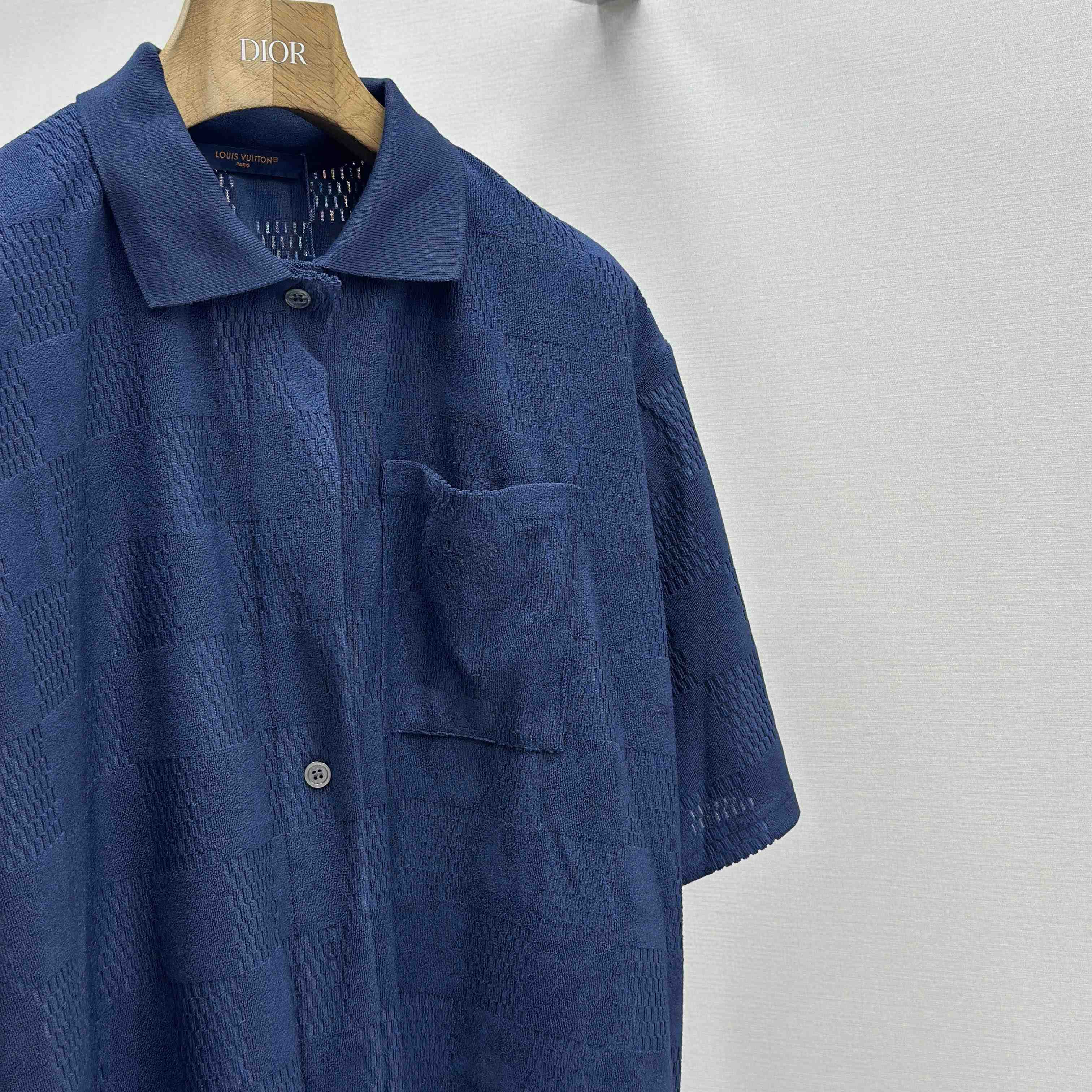 Louis Vuitton Damier French Terry Short-Sleeved Cotton-Blend Shirt   1AGK51 - EUR FASHION