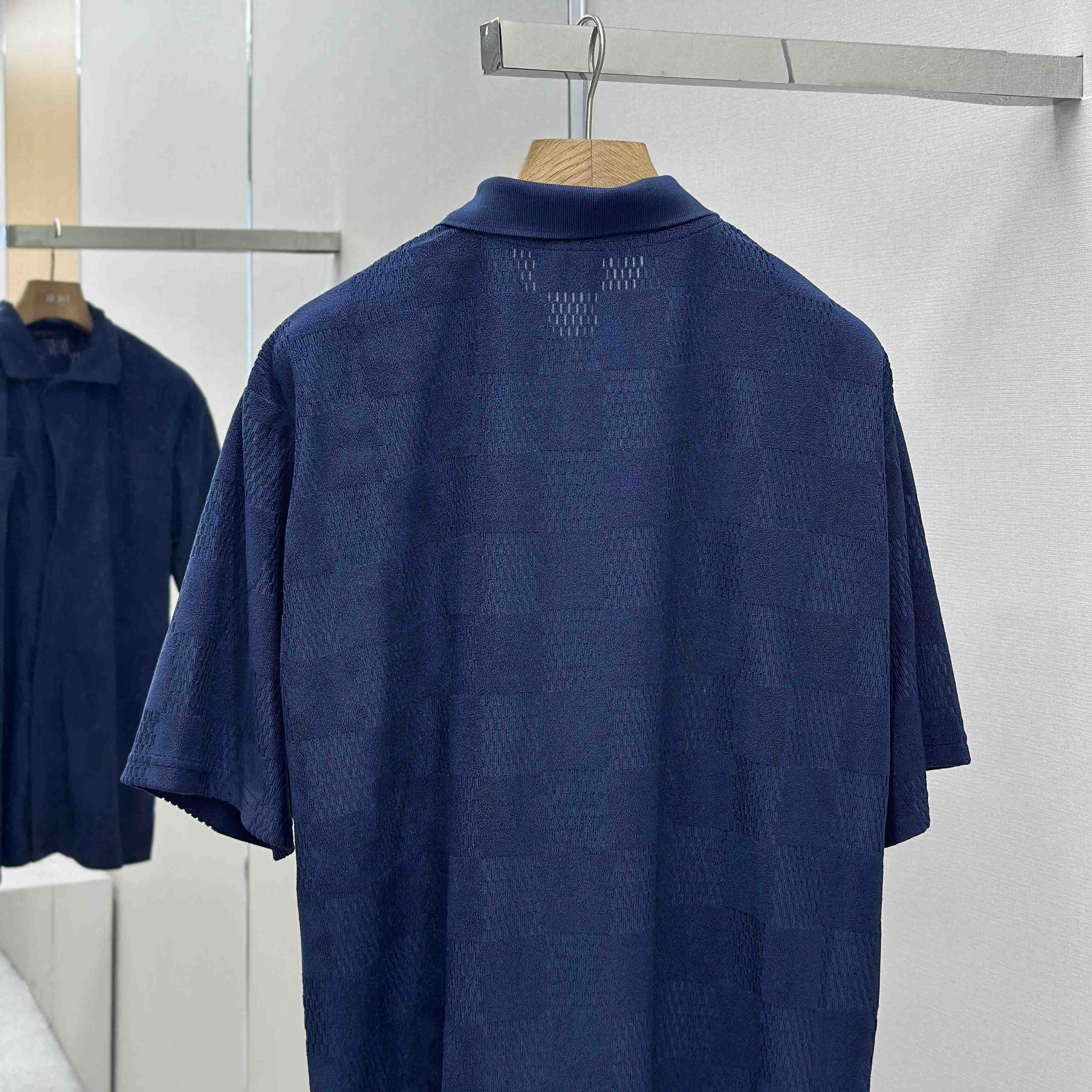 Louis Vuitton Damier French Terry Short-Sleeved Cotton-Blend Shirt   1AGK51 - EUR FASHION