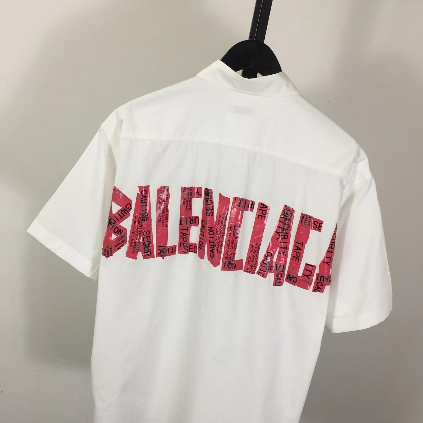 Balenciaga Security Tape Logo  Shirt - EUR FASHION