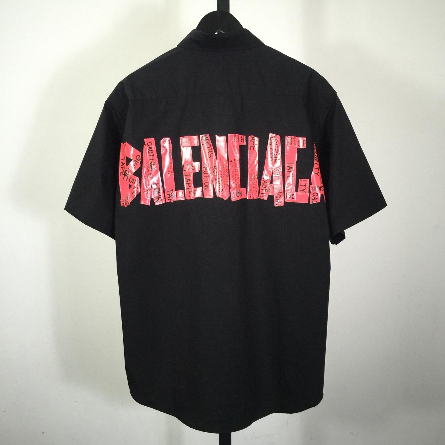 Balenciaga Security Tape Logo  Shirt - EUR FASHION