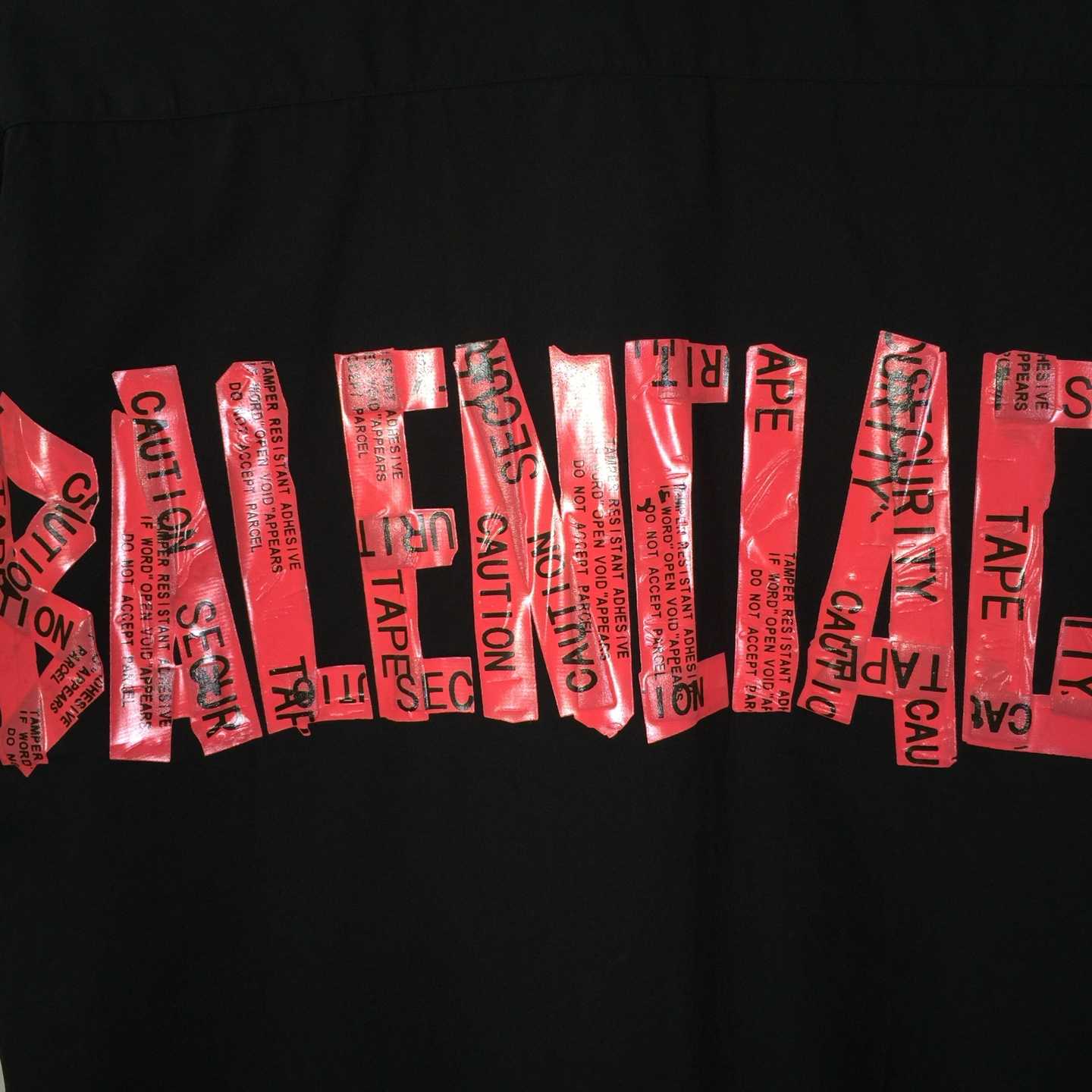 Balenciaga Security Tape Logo  Shirt - EUR FASHION