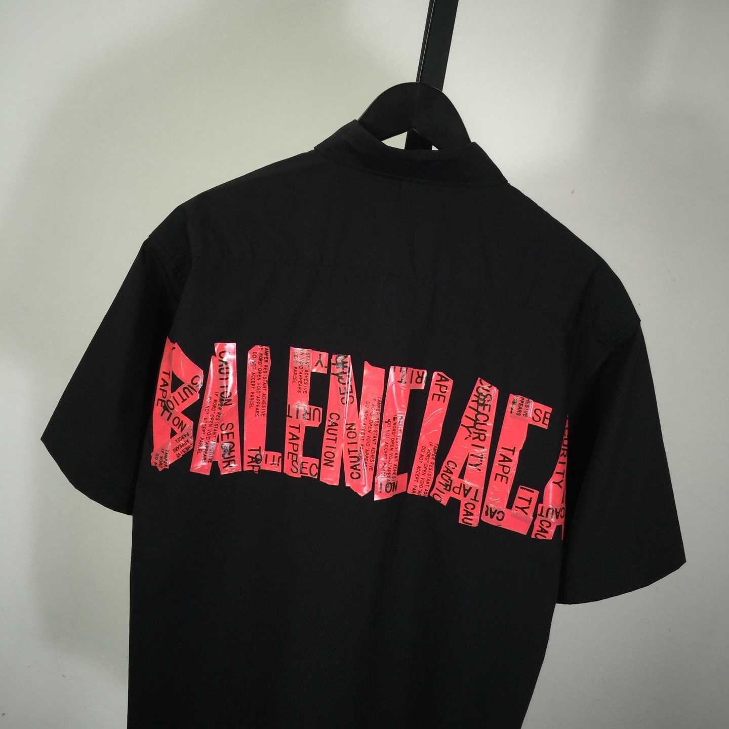 Balenciaga Security Tape Logo  Shirt - EUR FASHION