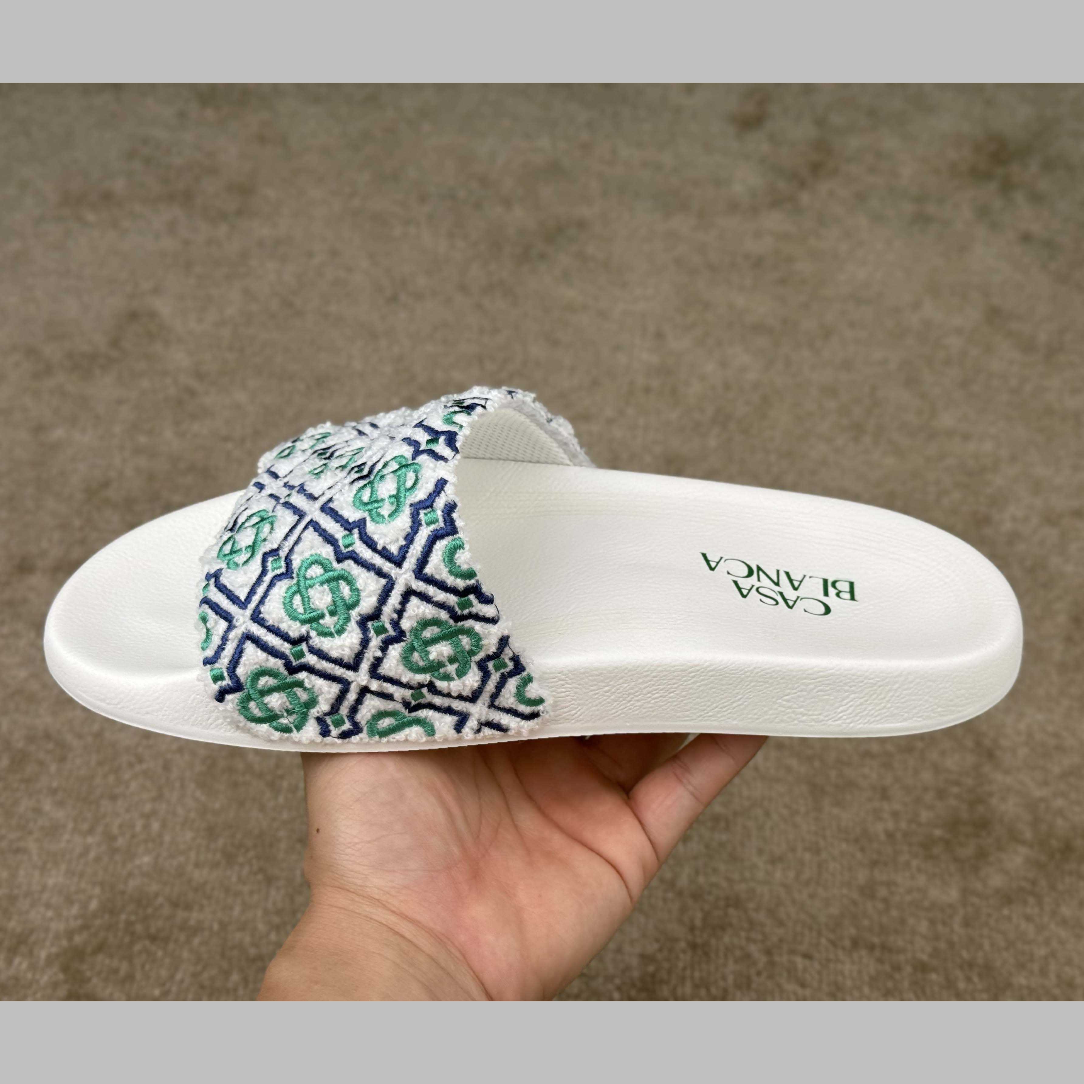 Casablanca Embroidered-monogram Slides - EUR FASHION