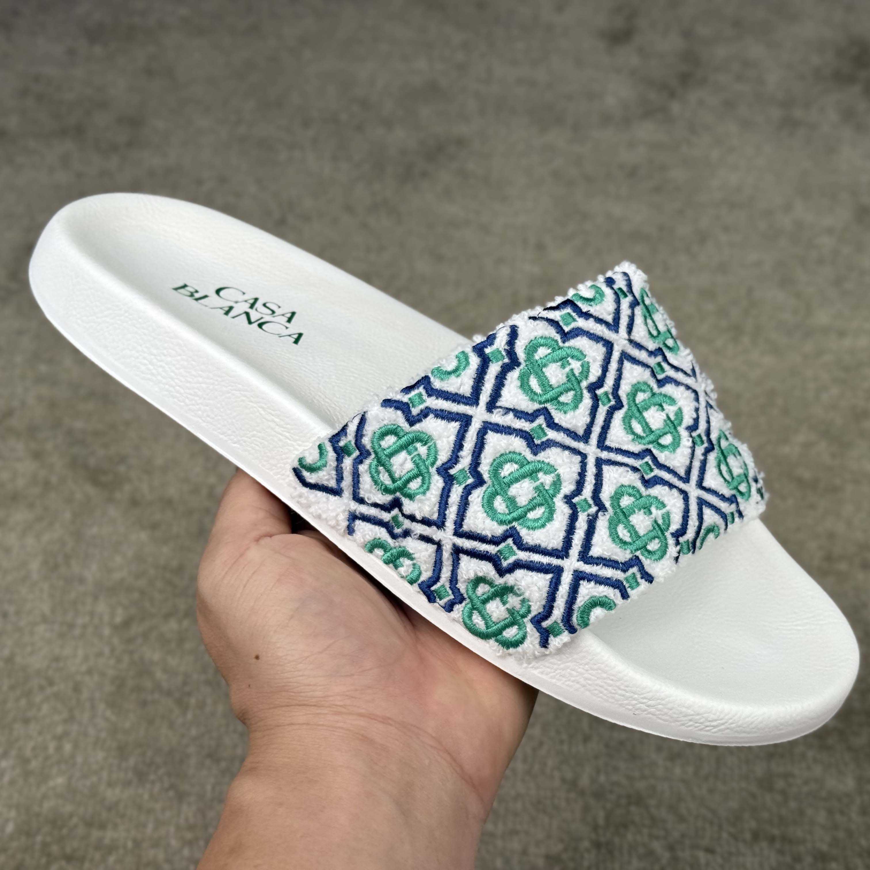 Casablanca Embroidered-monogram Slides - EUR FASHION