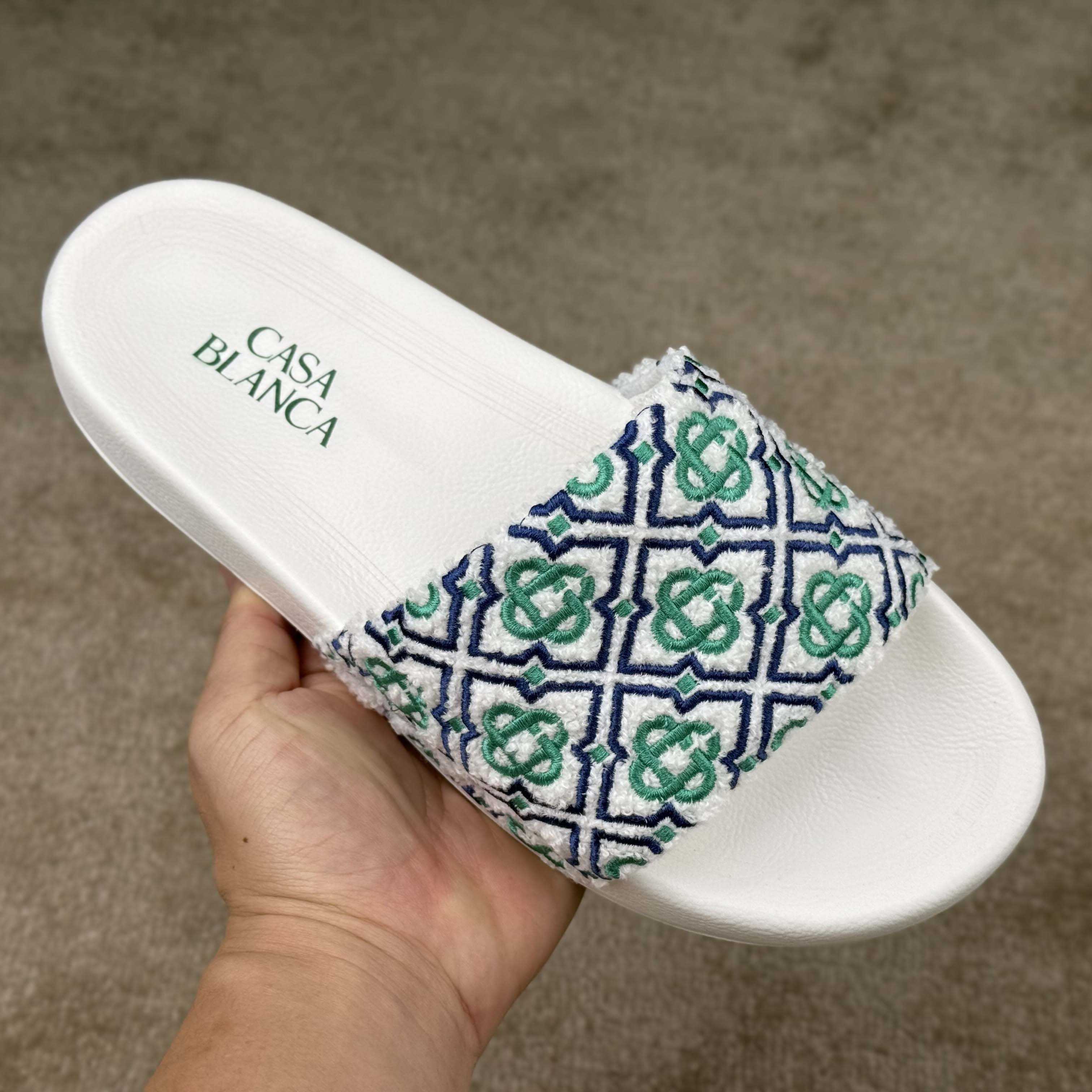 Casablanca Embroidered-monogram Slides - EUR FASHION