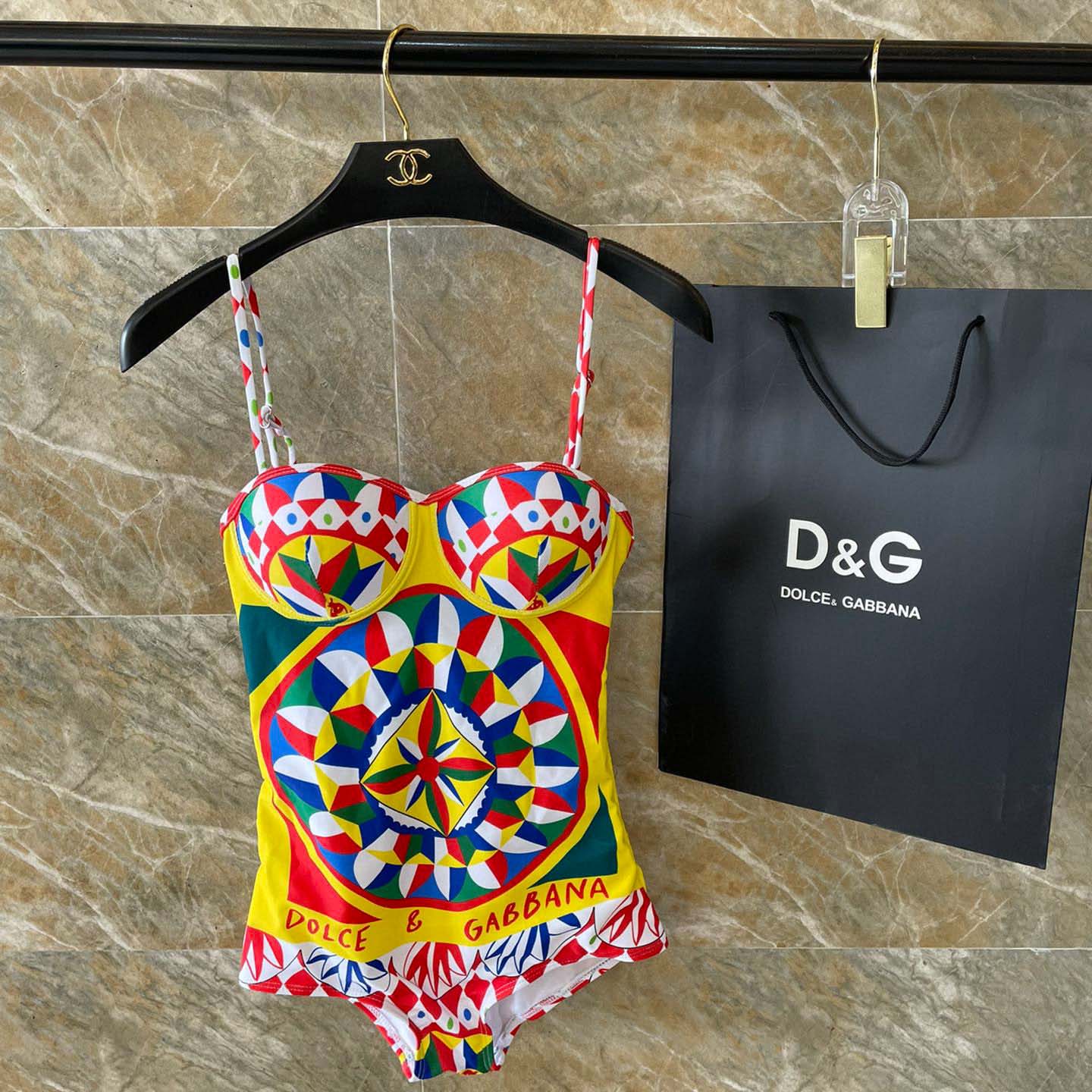 Dolce & Gabbana Carretto-print Balconette One-piece Swimsuit - EUR FASHION
