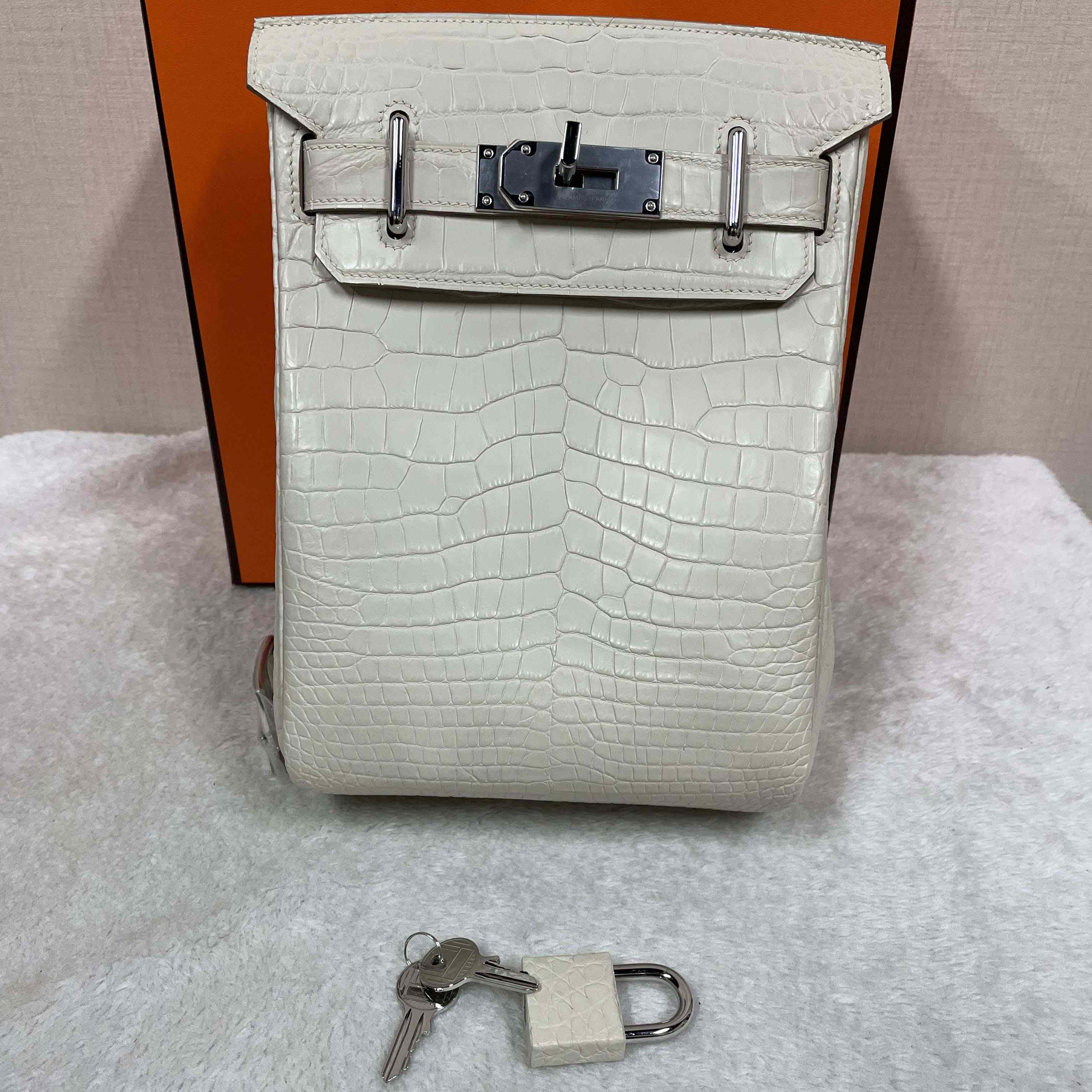 Hermes Hac-a-Dos Beton Croco PHW - EUR FASHION