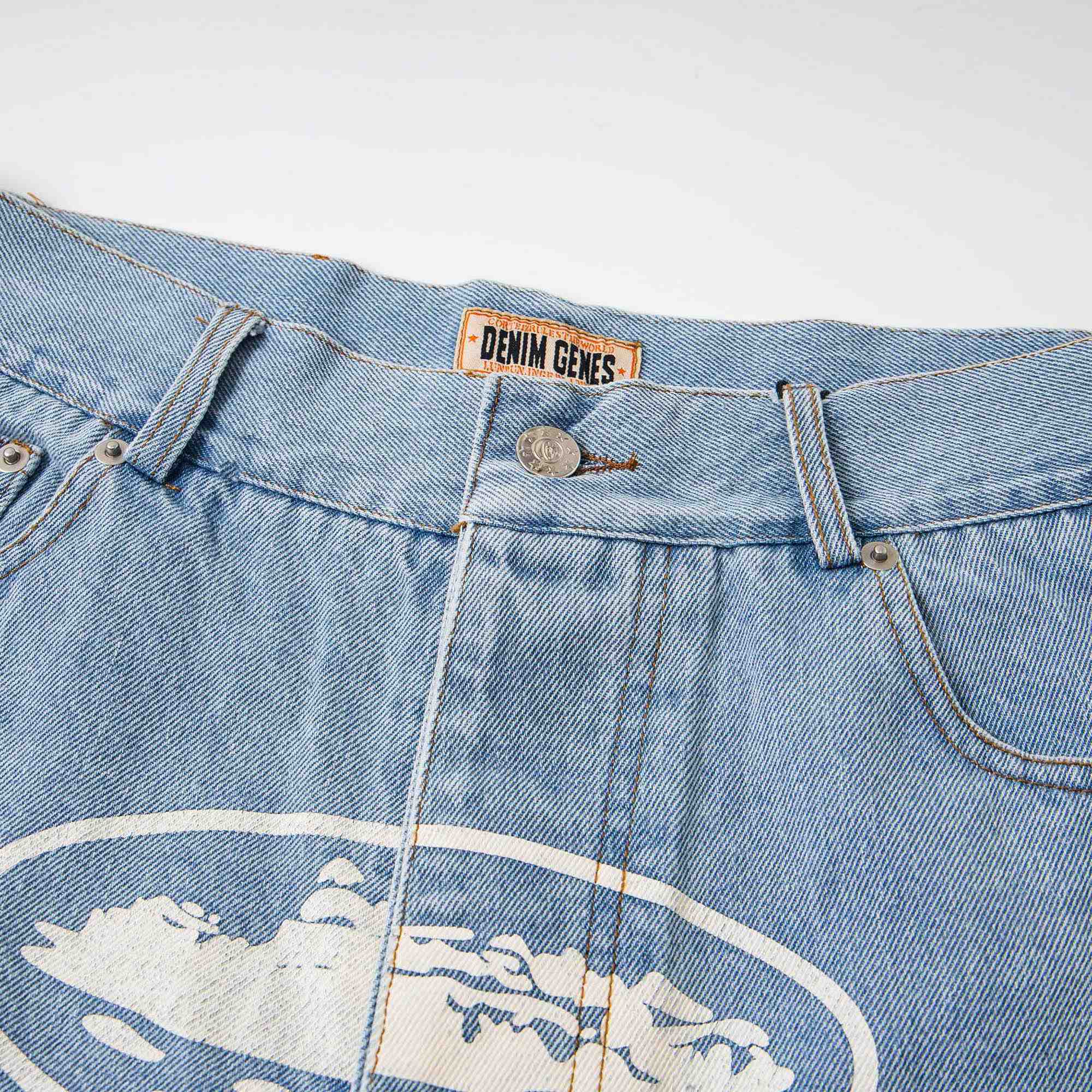 Corteiz Alcatraz Baggy Denim Shorts - EUR FASHION