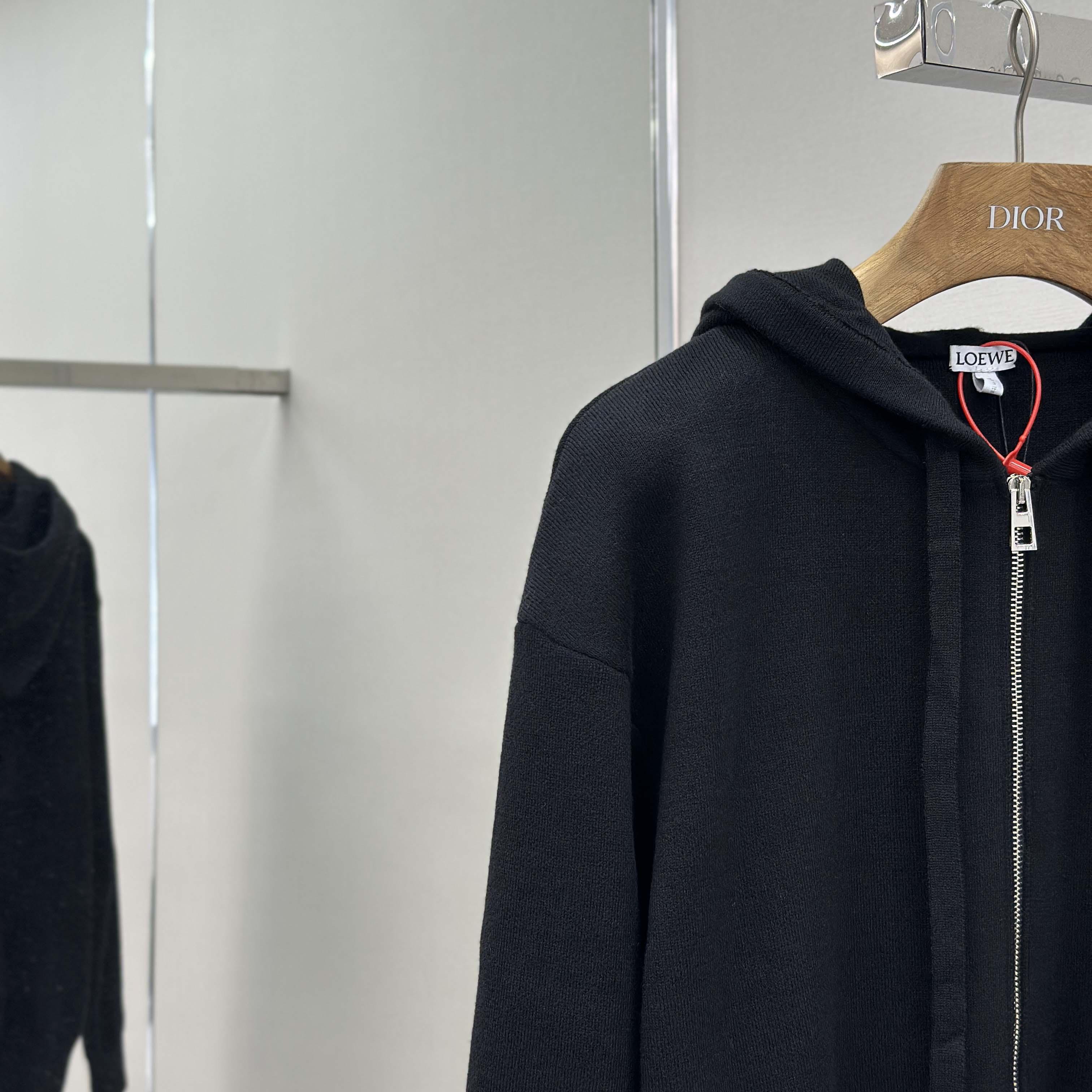 Loewe Anagram Zip-up Hoodie In Wool - EUR FASHION