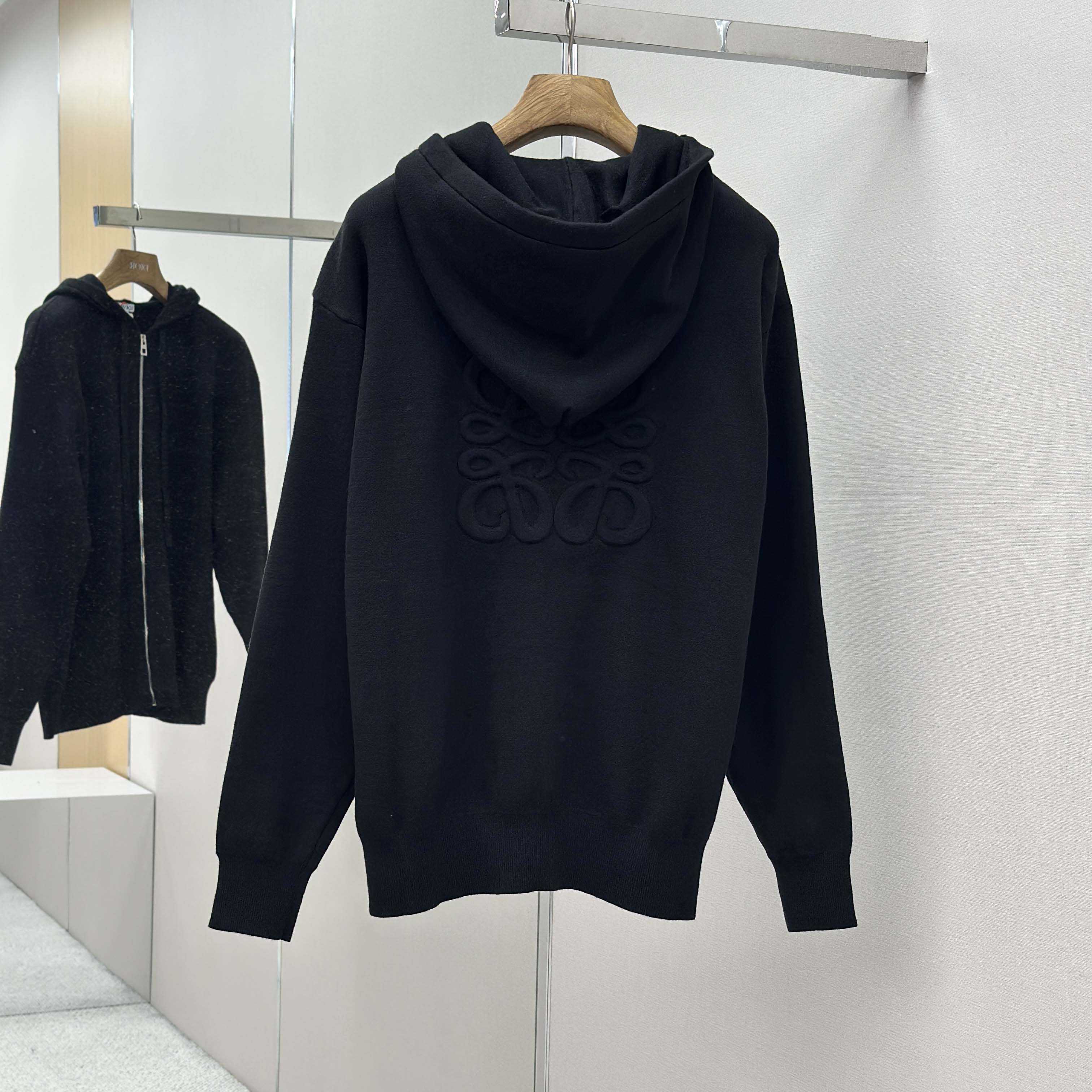 Loewe Anagram Zip-up Hoodie In Wool - EUR FASHION