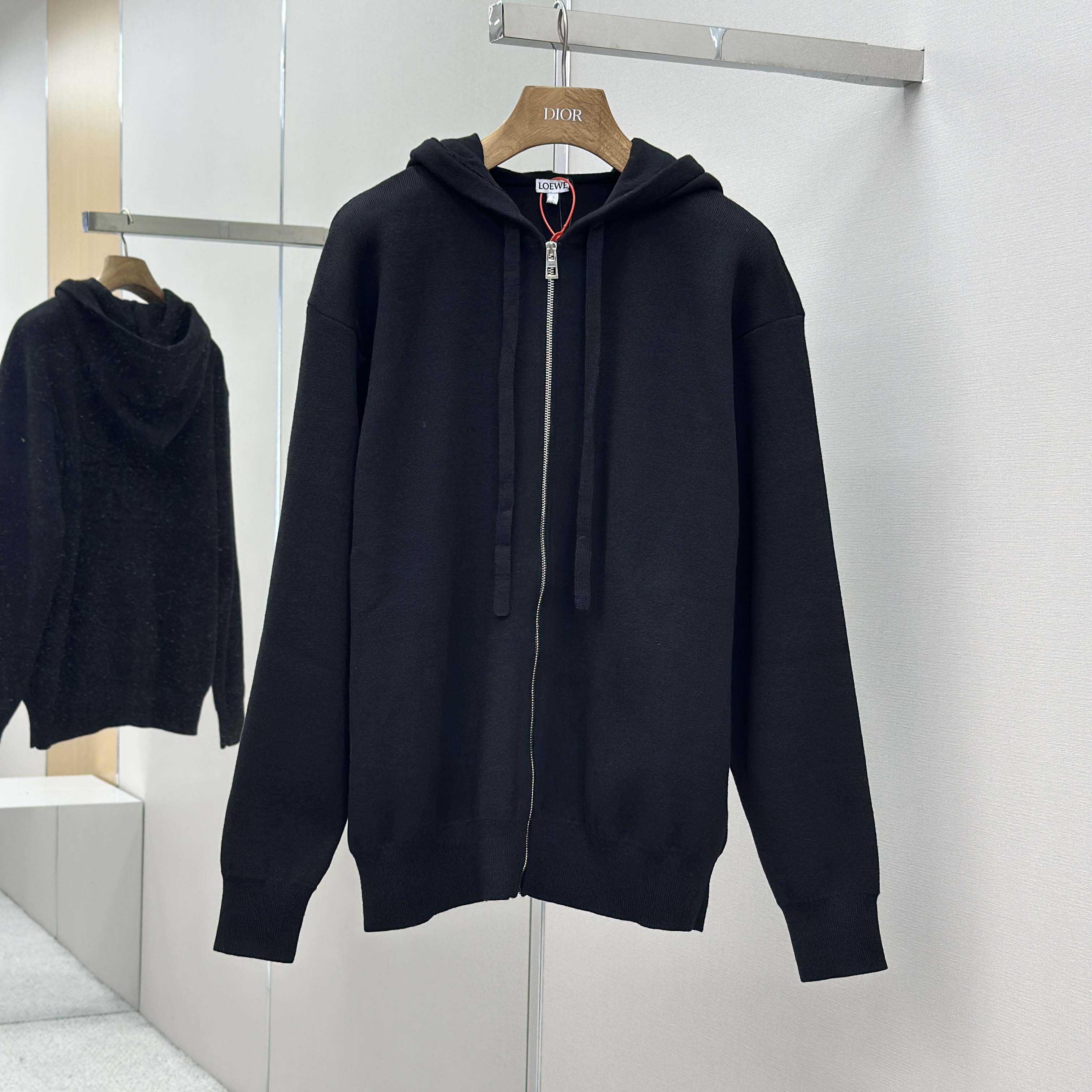 Loewe Anagram Zip-up Hoodie In Wool - EUR FASHION