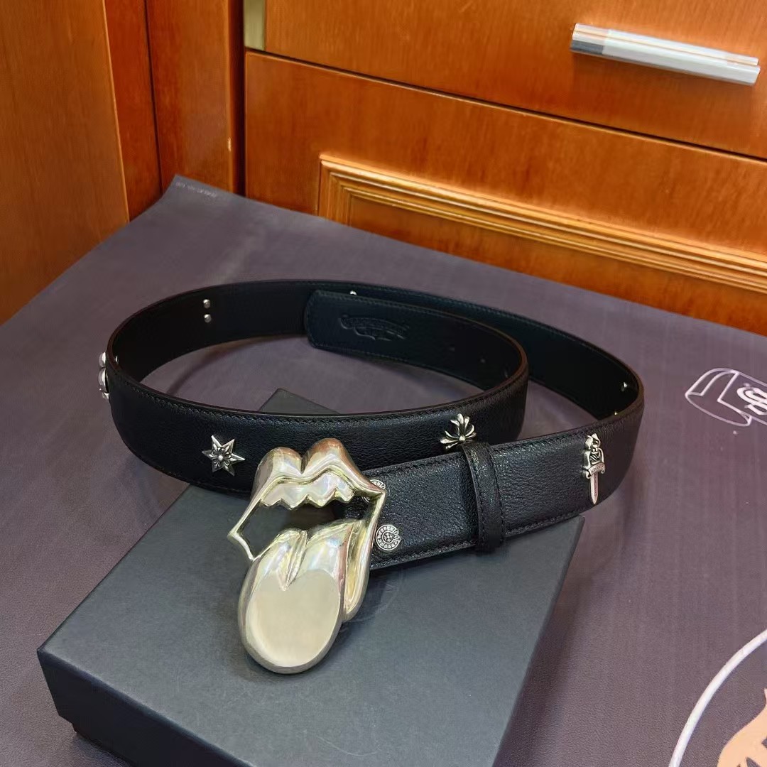 Chrome Hearts Leather Belt   - EUR FASHION