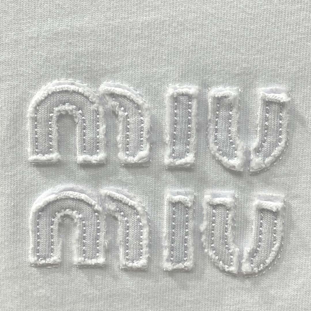 Miu Miu White Cotton Jersey T-shirt  - EUR FASHION