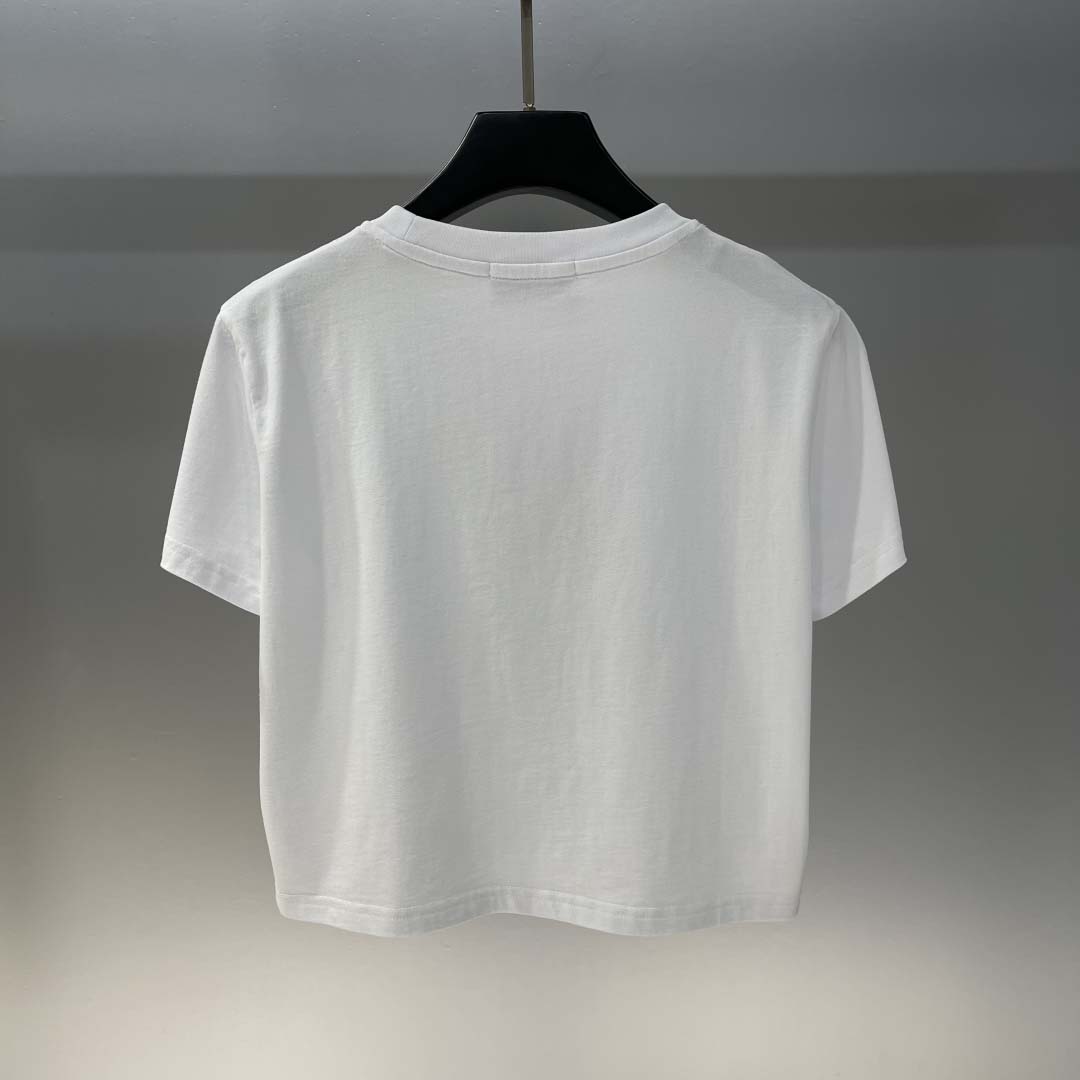 Miu Miu White Cotton Jersey T-shirt  - EUR FASHION