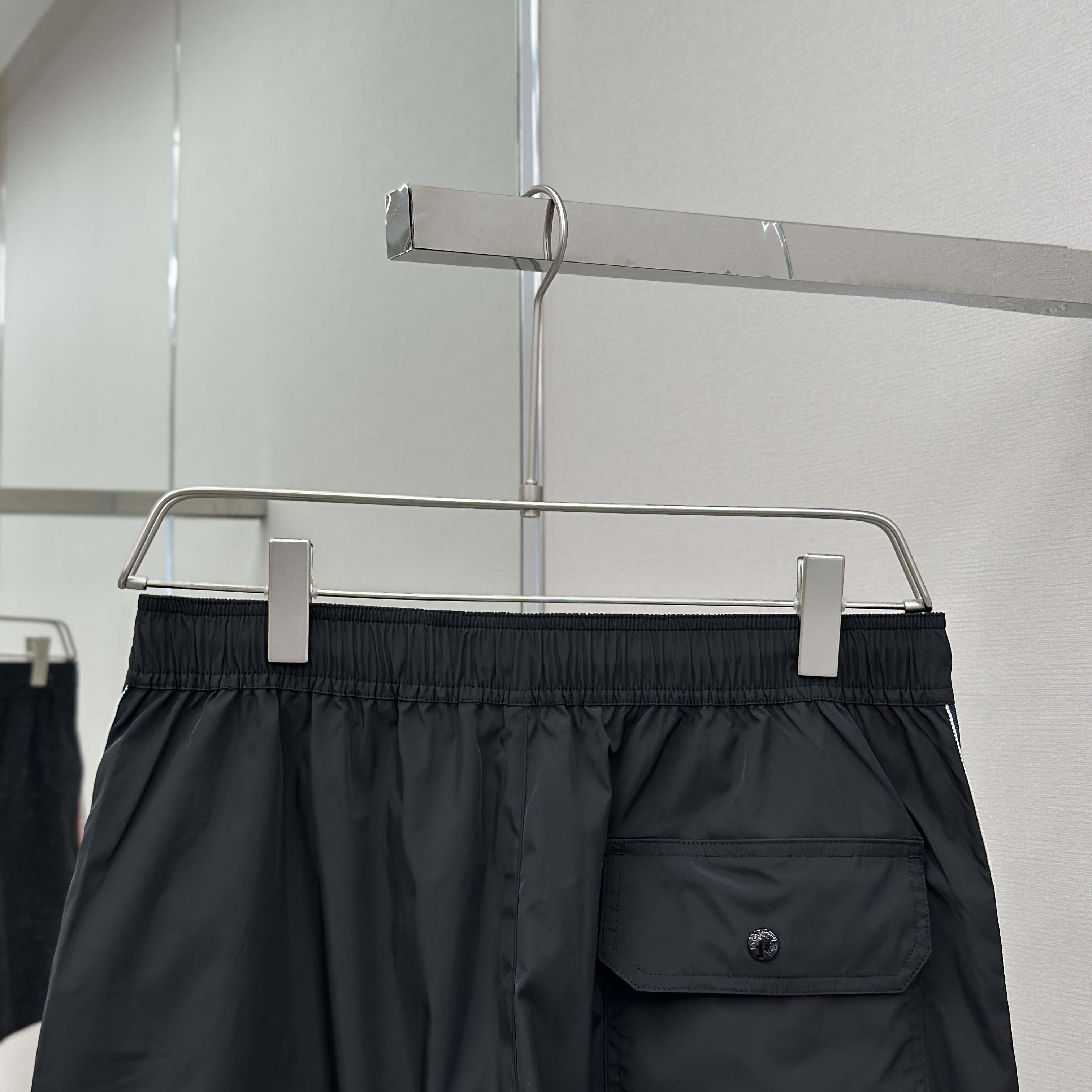 Moncler Black Tricolour-Trimmed Swim Shorts - EUR FASHION