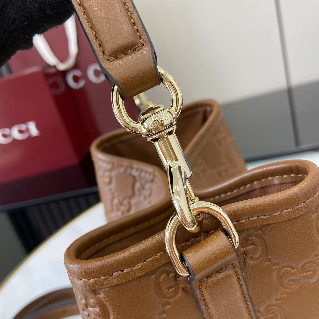 Gucci GG Emblem Small Bucket Bag  - EUR FASHION