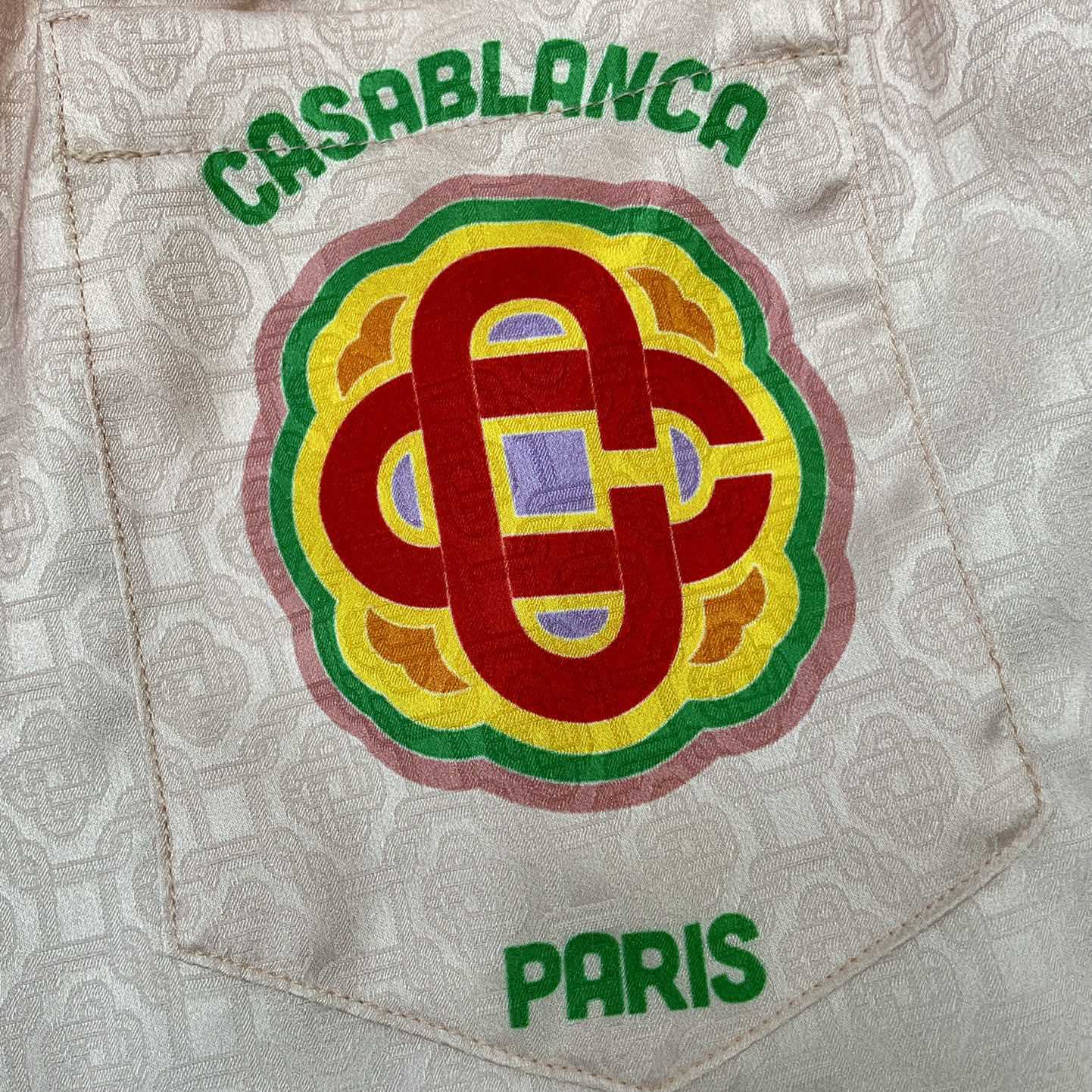 Casablanca Rainbow Monogram Silk Shorts   3451 - EUR FASHION