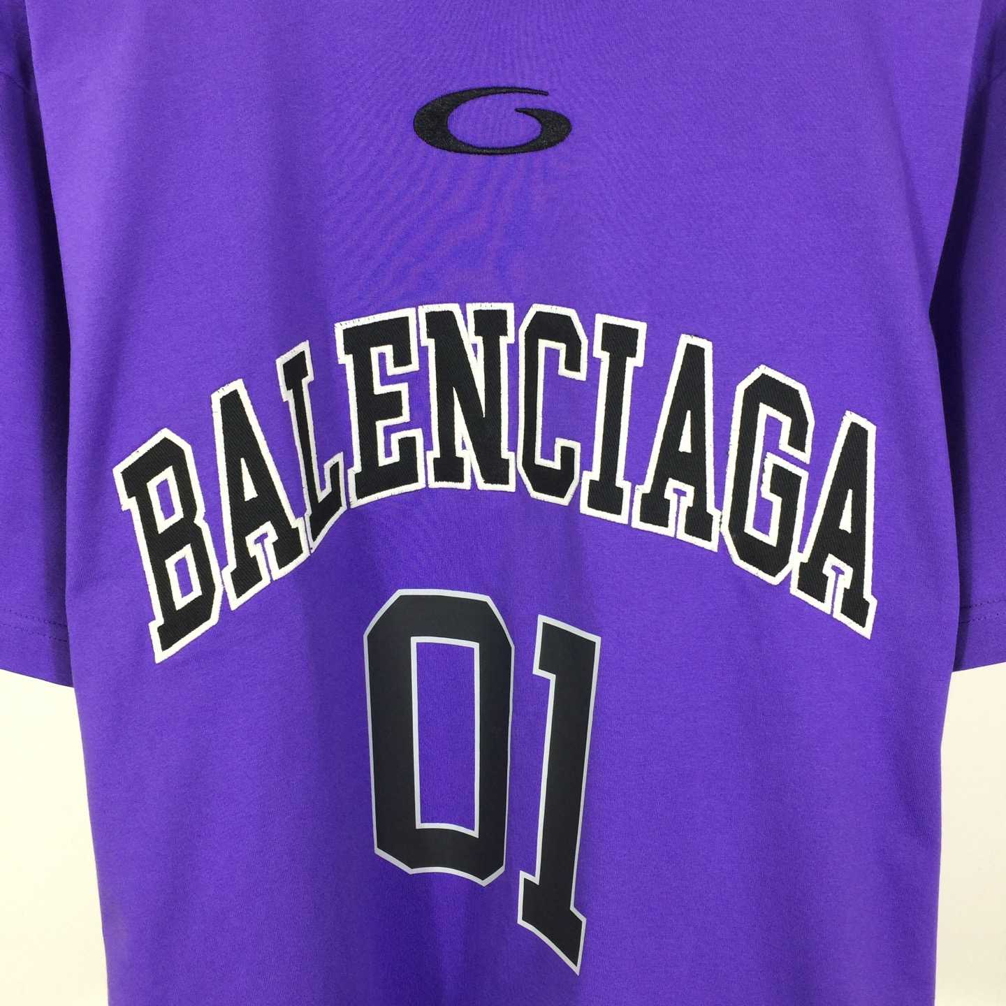 Balenciaga Basketball Series - Oversized T-Shirt In Deep Purple Vintage Jersey - EUR FASHION