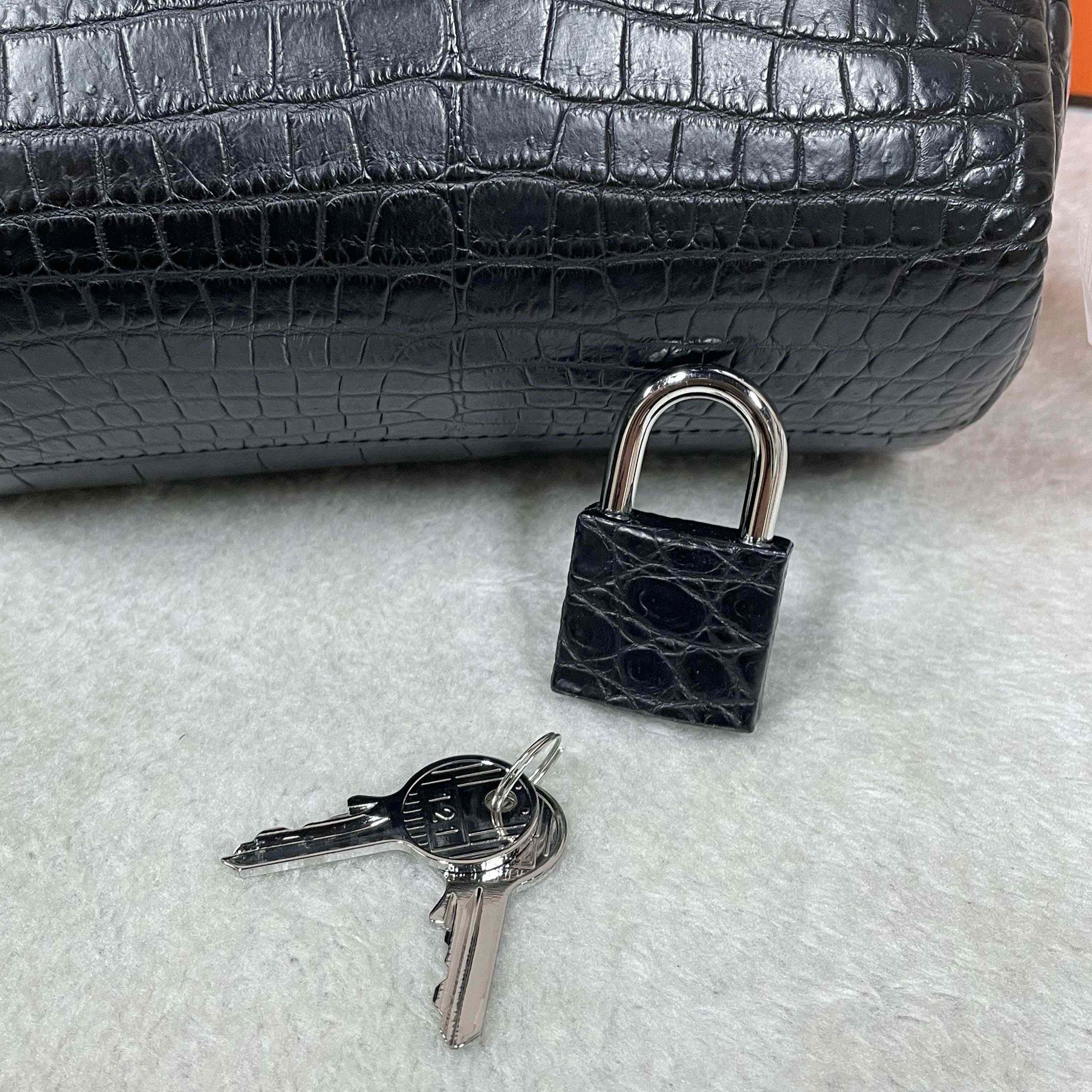 Hermes Hac-a-Dos Beton Croco PHW - EUR FASHION