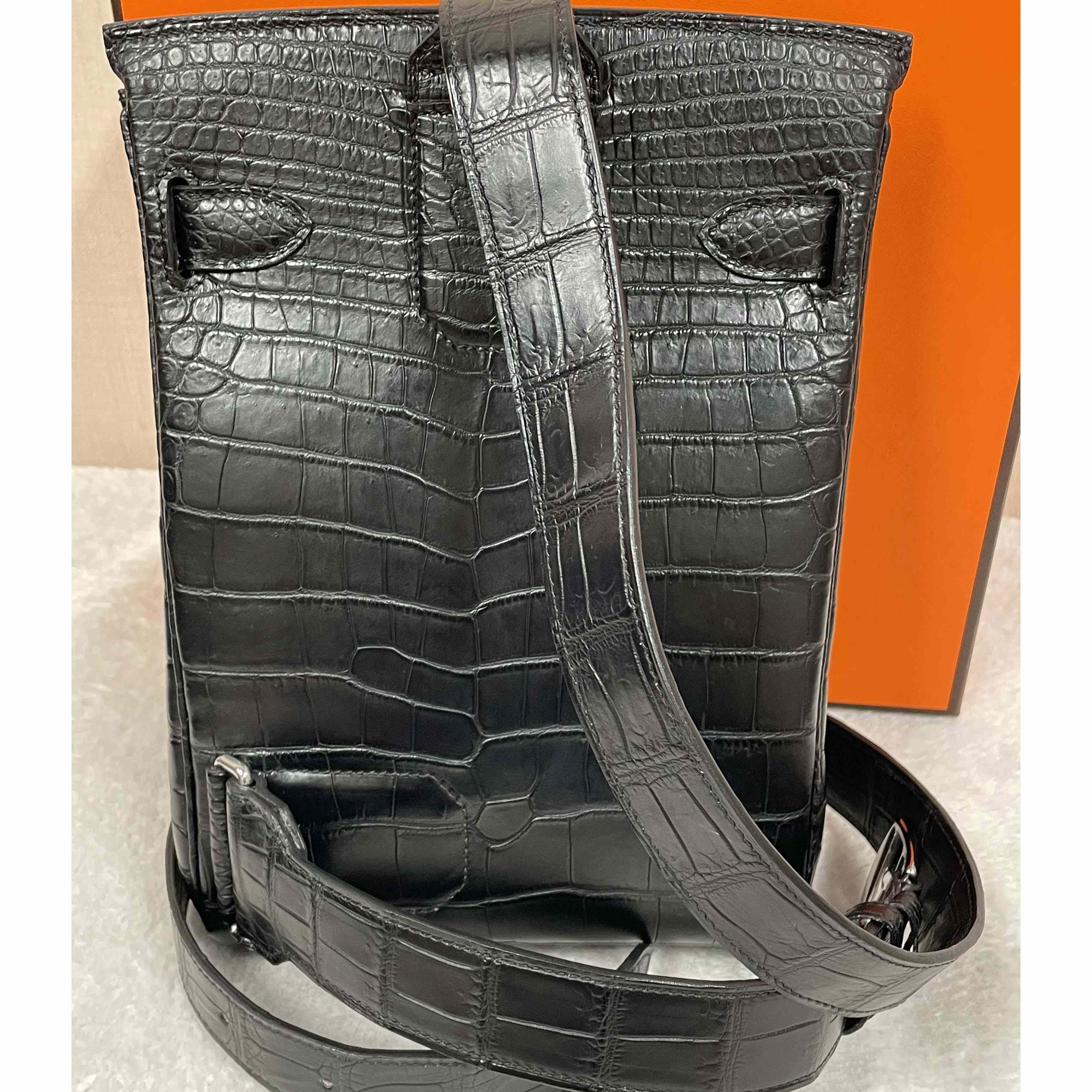 Hermes Hac-a-Dos Beton Croco PHW - EUR FASHION