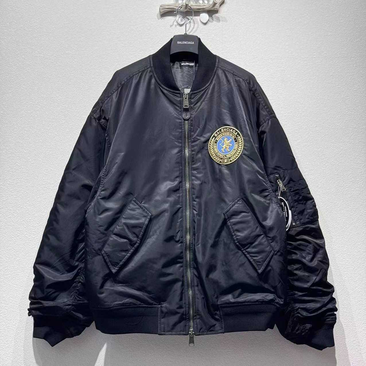 Balenciaga Bomber Jacket Large Fit In Black - EUR FASHION