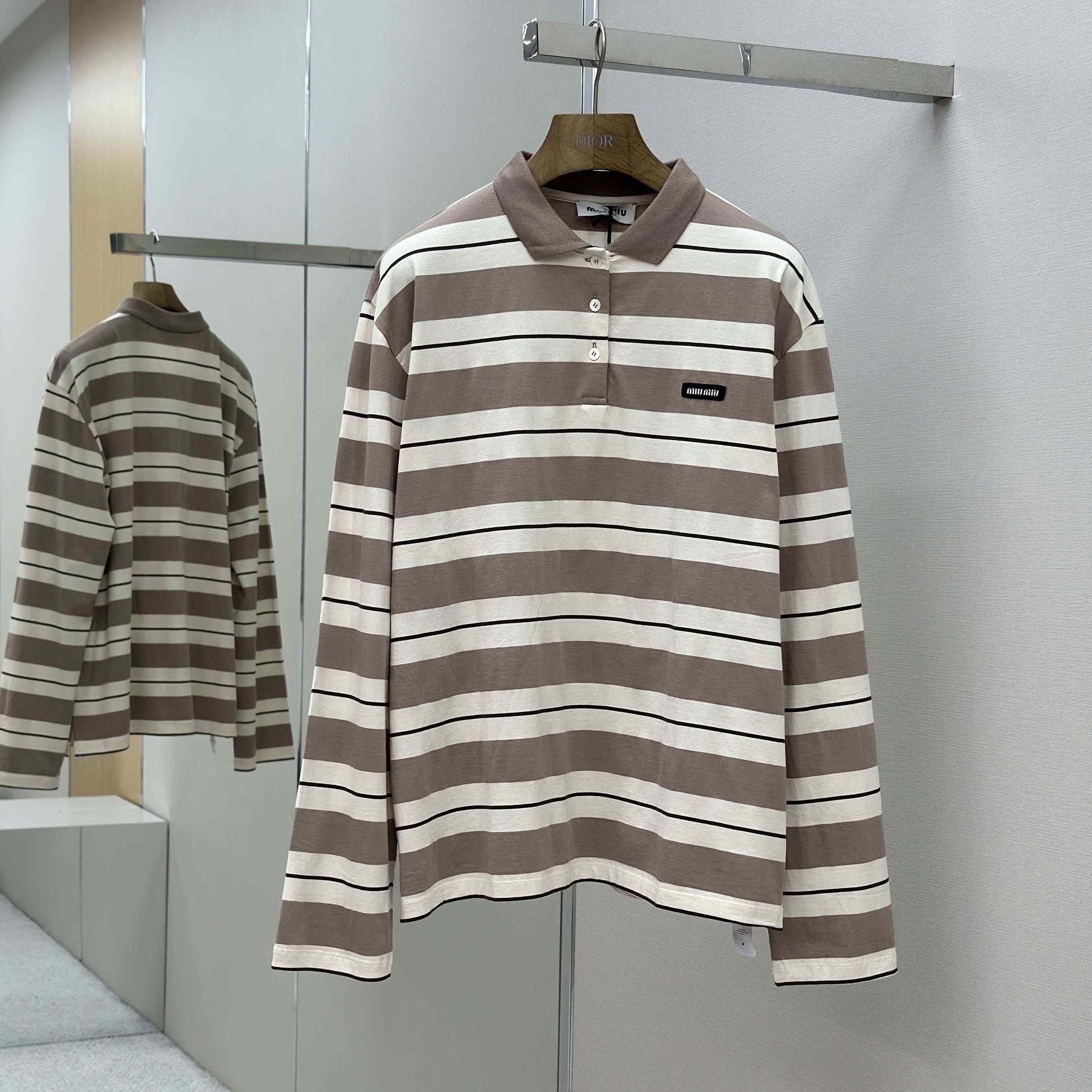Miu Miu Striped Polo Shirt - EUR FASHION