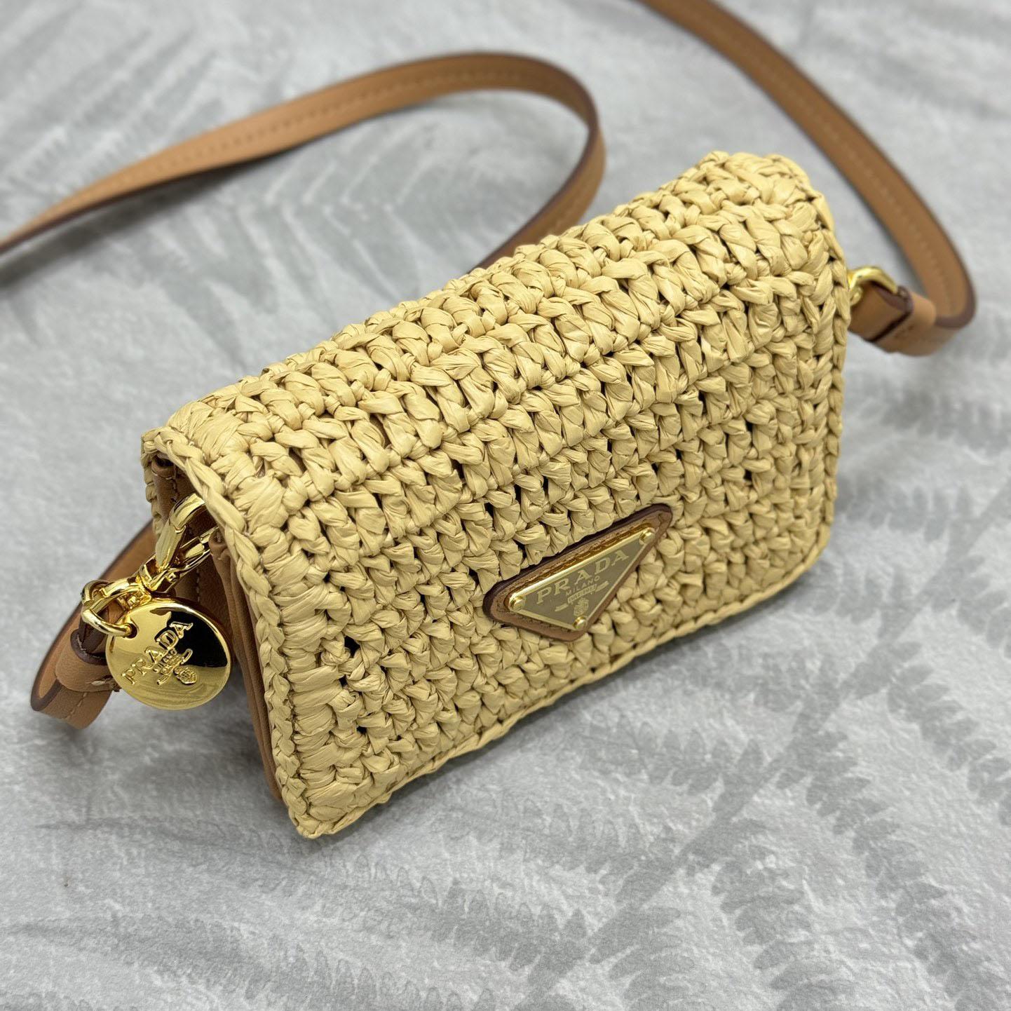 Prada Crochet Card Holder With Shoulder Strap - EUR FASHION