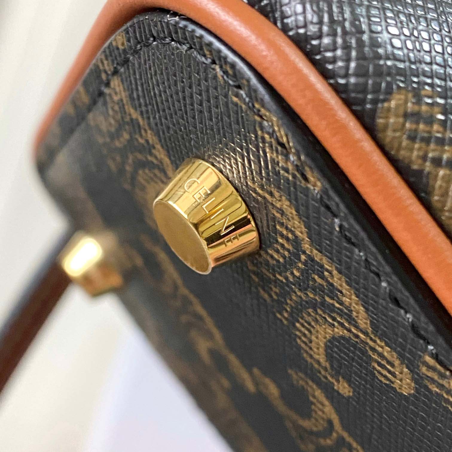 Celine Small Bowling In Triomphe Canvas And Calfskin  - EUR FASHION