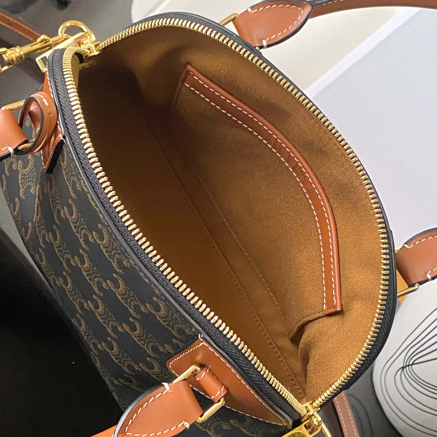 Celine Small Bowling In Triomphe Canvas And Calfskin  - EUR FASHION