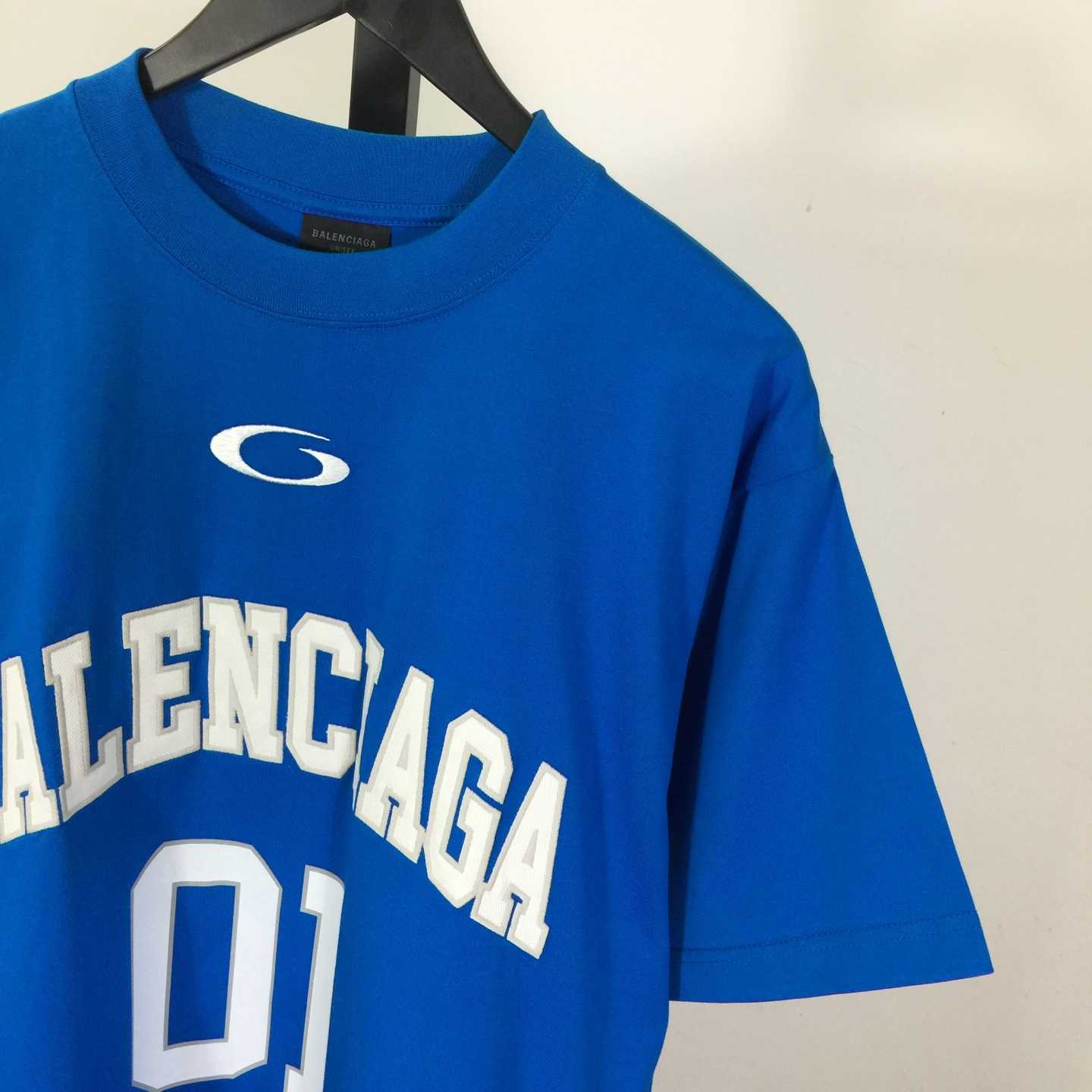 Balenciaga Basketball Series - Oversized T-Shirt In Blue - EUR FASHION