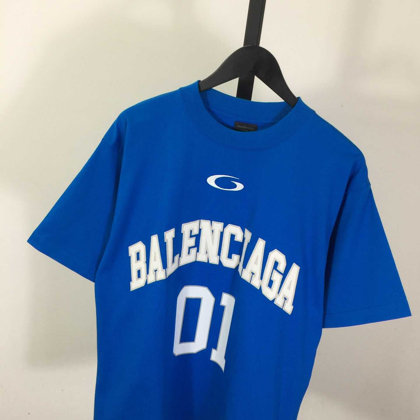Balenciaga Basketball Series - Oversized T-Shirt In Blue - EUR FASHION
