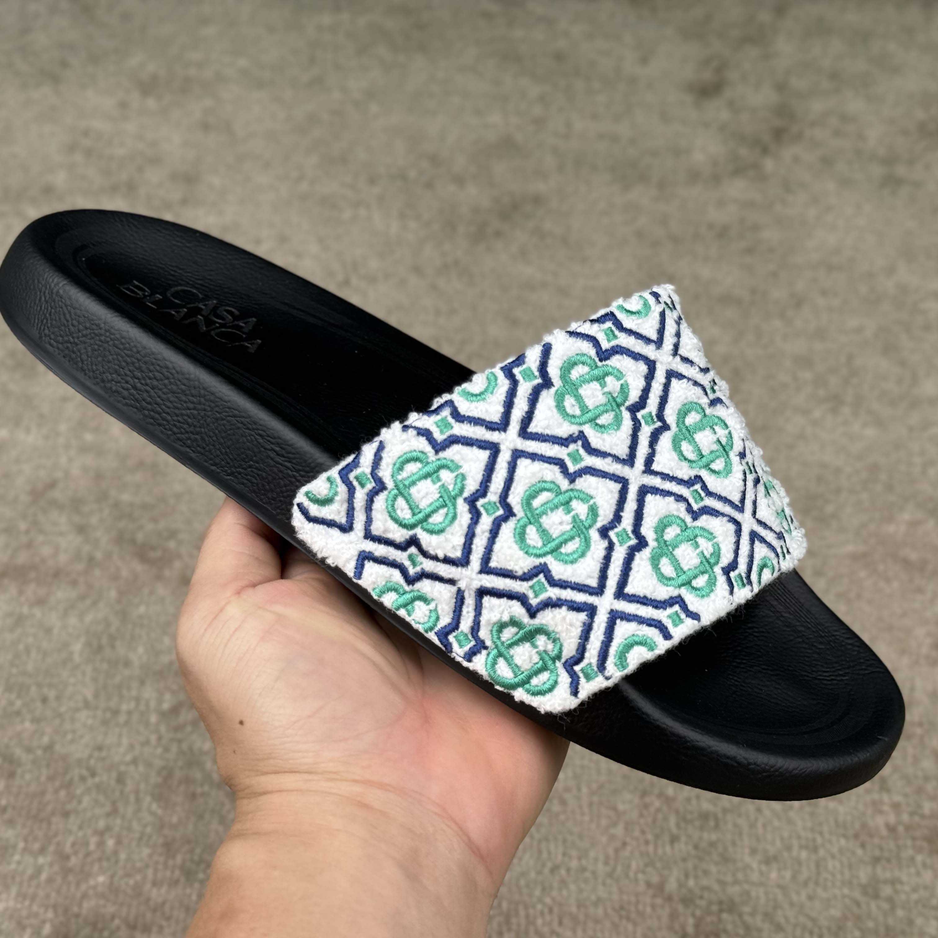 Casablanca Embroidered-monogram Slides - EUR FASHION
