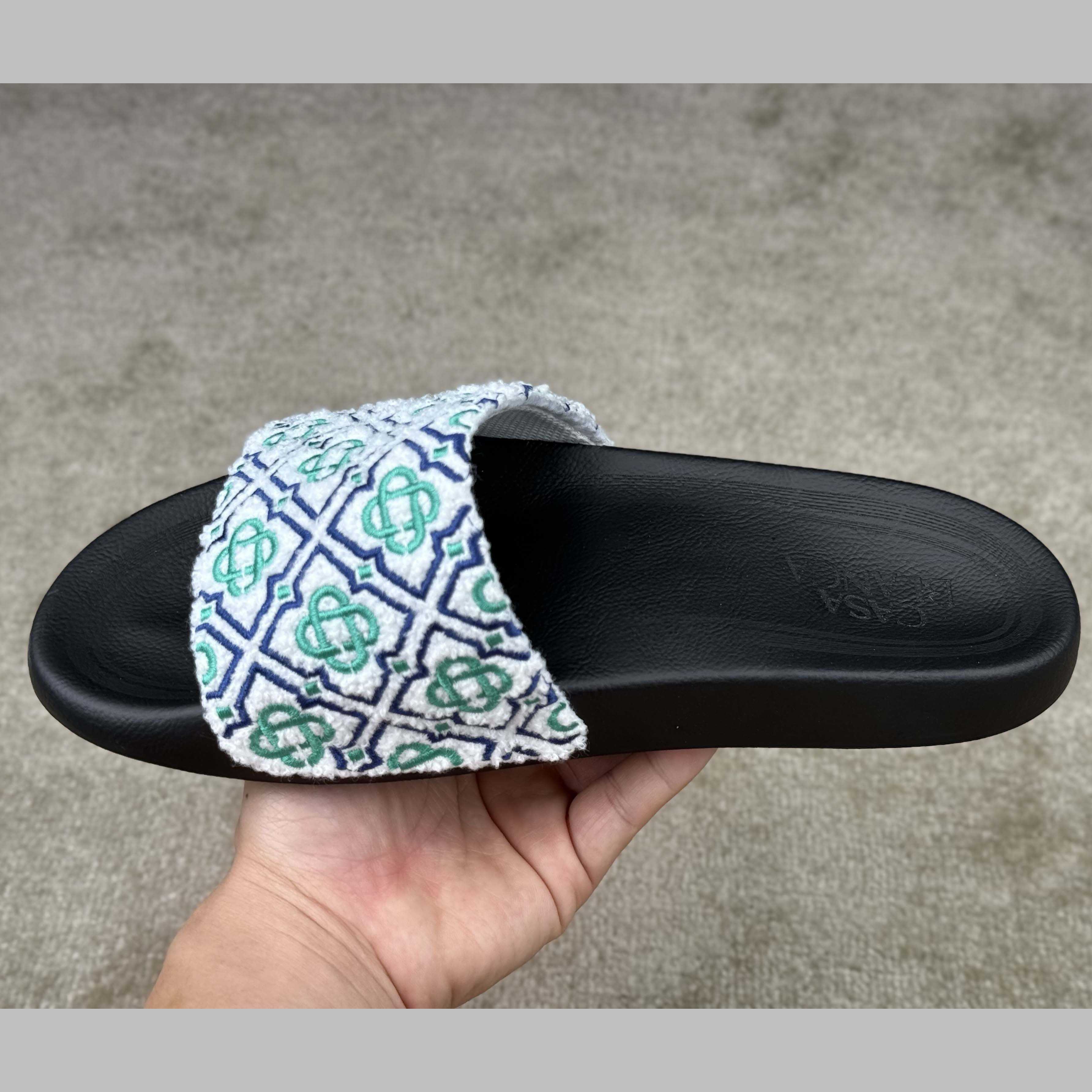 Casablanca Embroidered-monogram Slides - EUR FASHION
