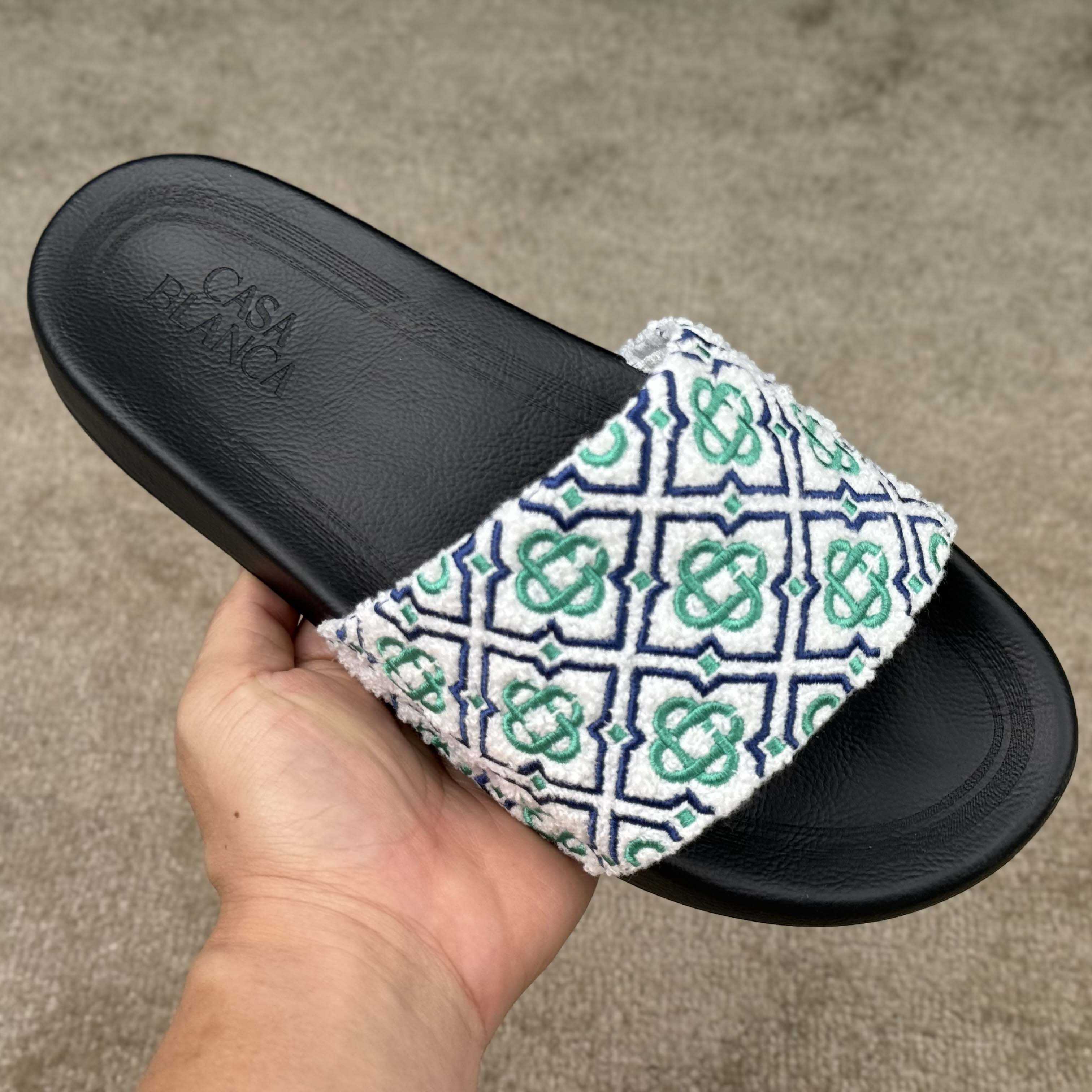 Casablanca Embroidered-monogram Slides - EUR FASHION