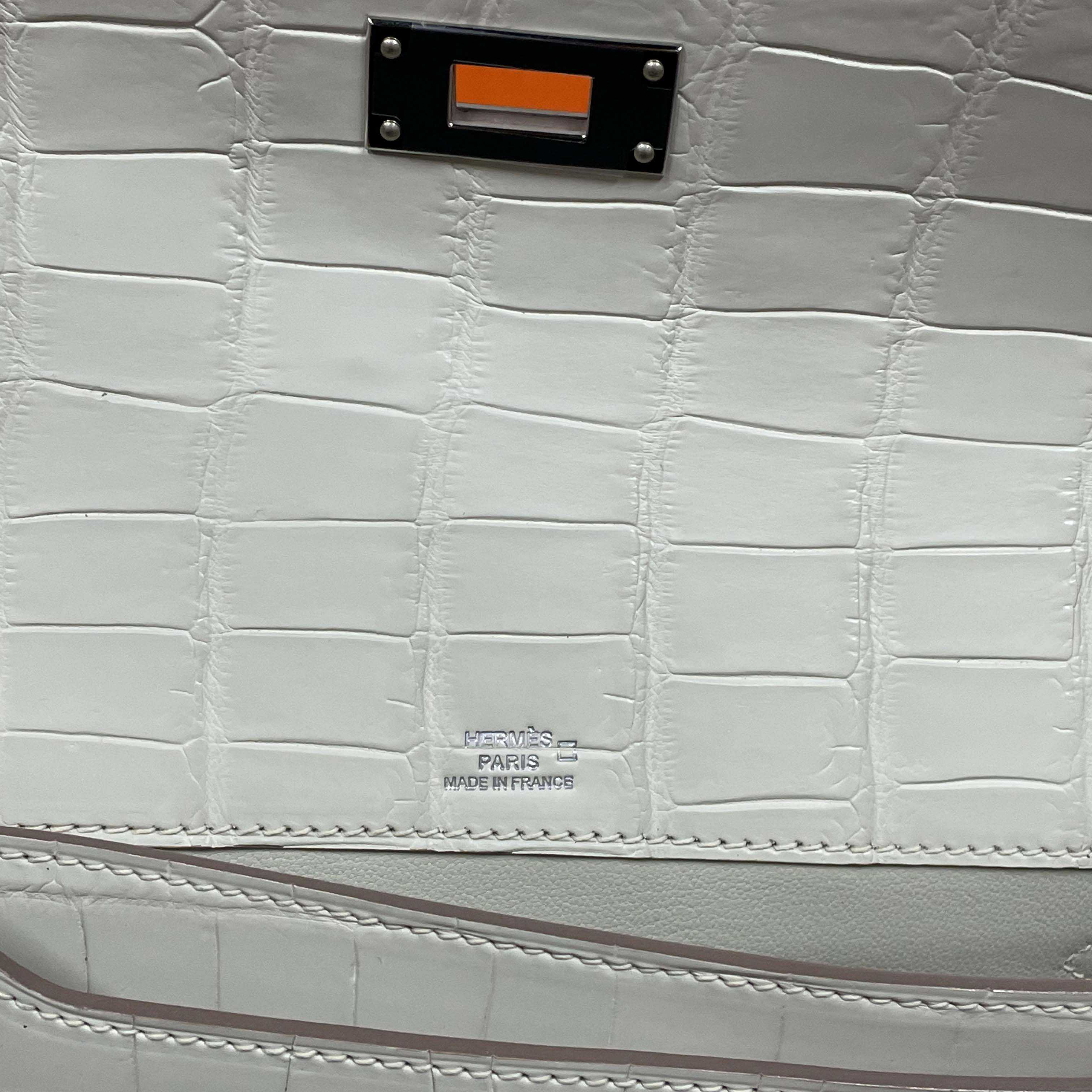 Hermes Kelly Depeche Crocodile Beton 25cm - EUR FASHION