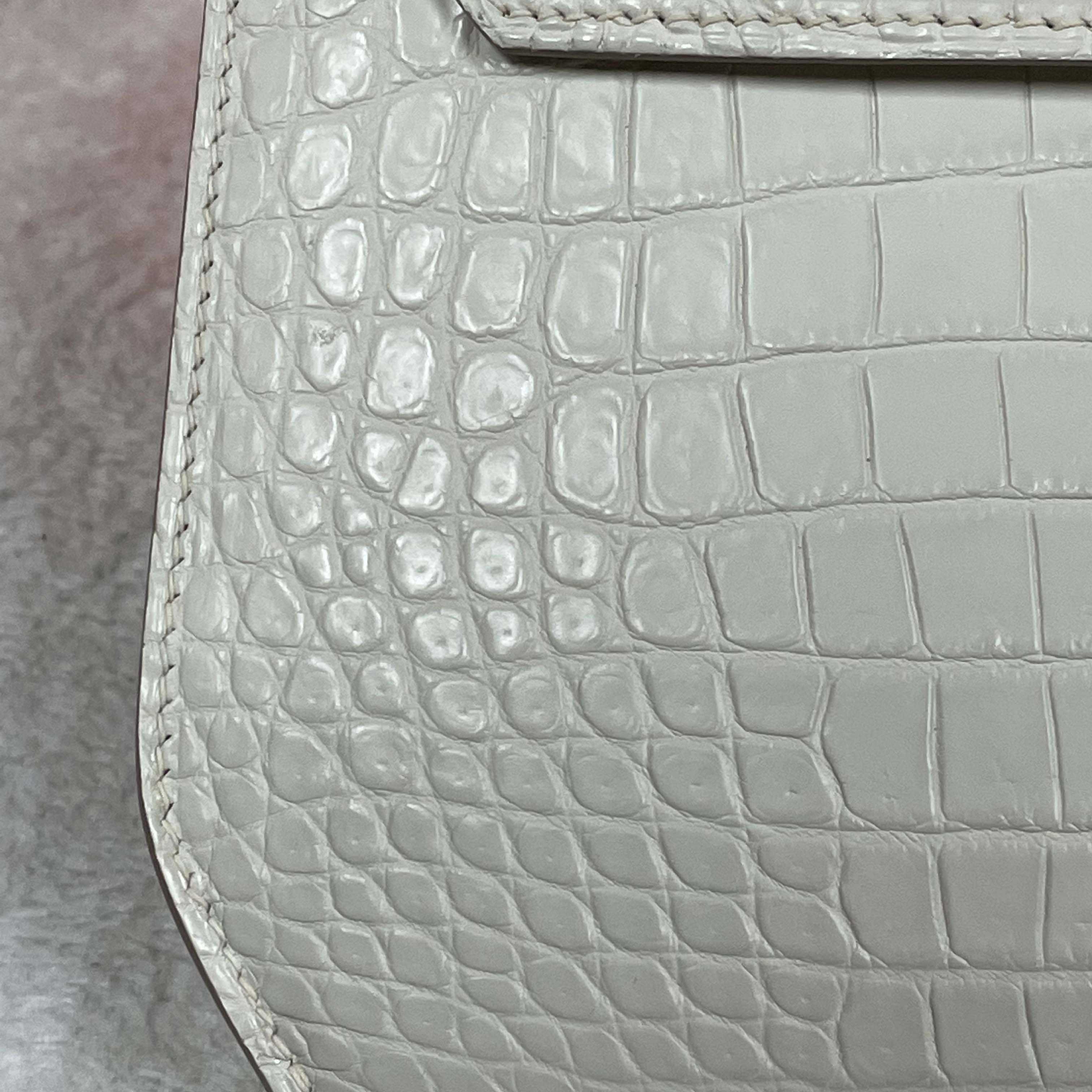 Hermes Kelly Depeche Crocodile Beton 25cm - EUR FASHION