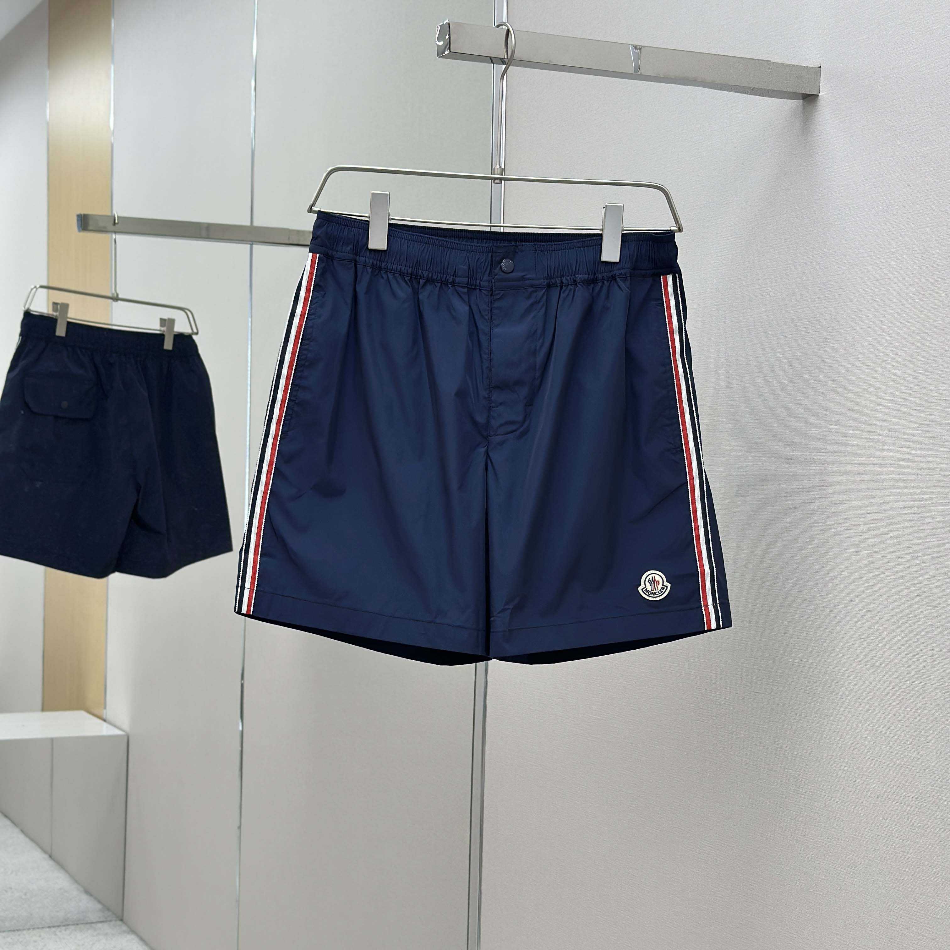 Moncler Blue Tricolour-Trimmed Swim Shorts - EUR FASHION